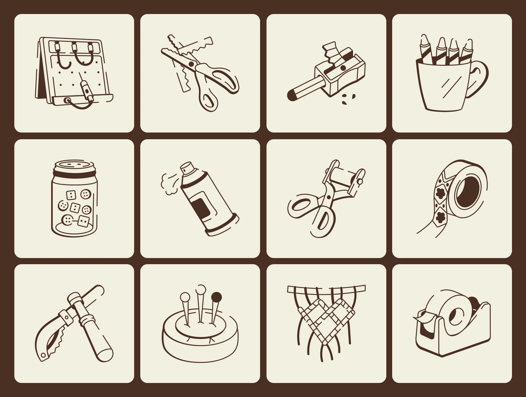 Crafting and DIY Doodle Icon set 5
