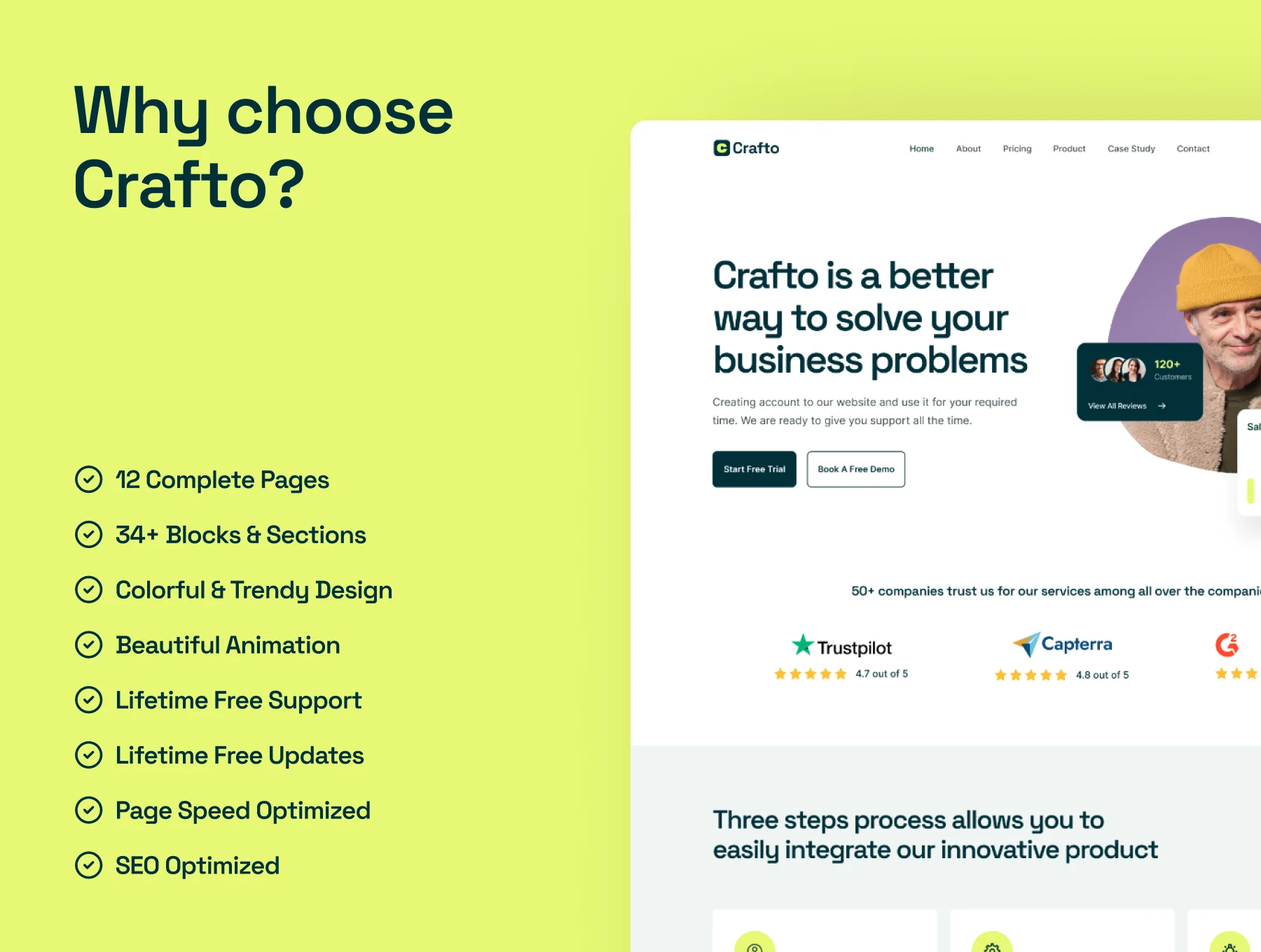 Crafto - Framer SaaS & Startup Template 2