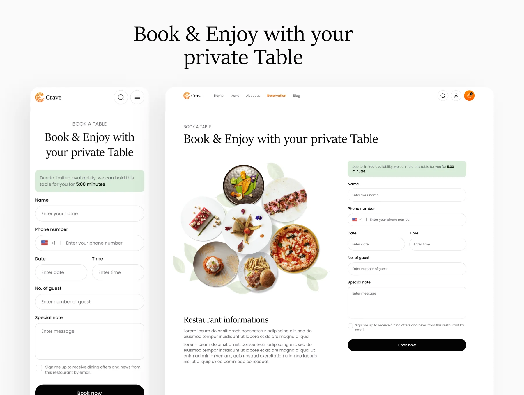 Crave: Food Website Uikit for Figma 3