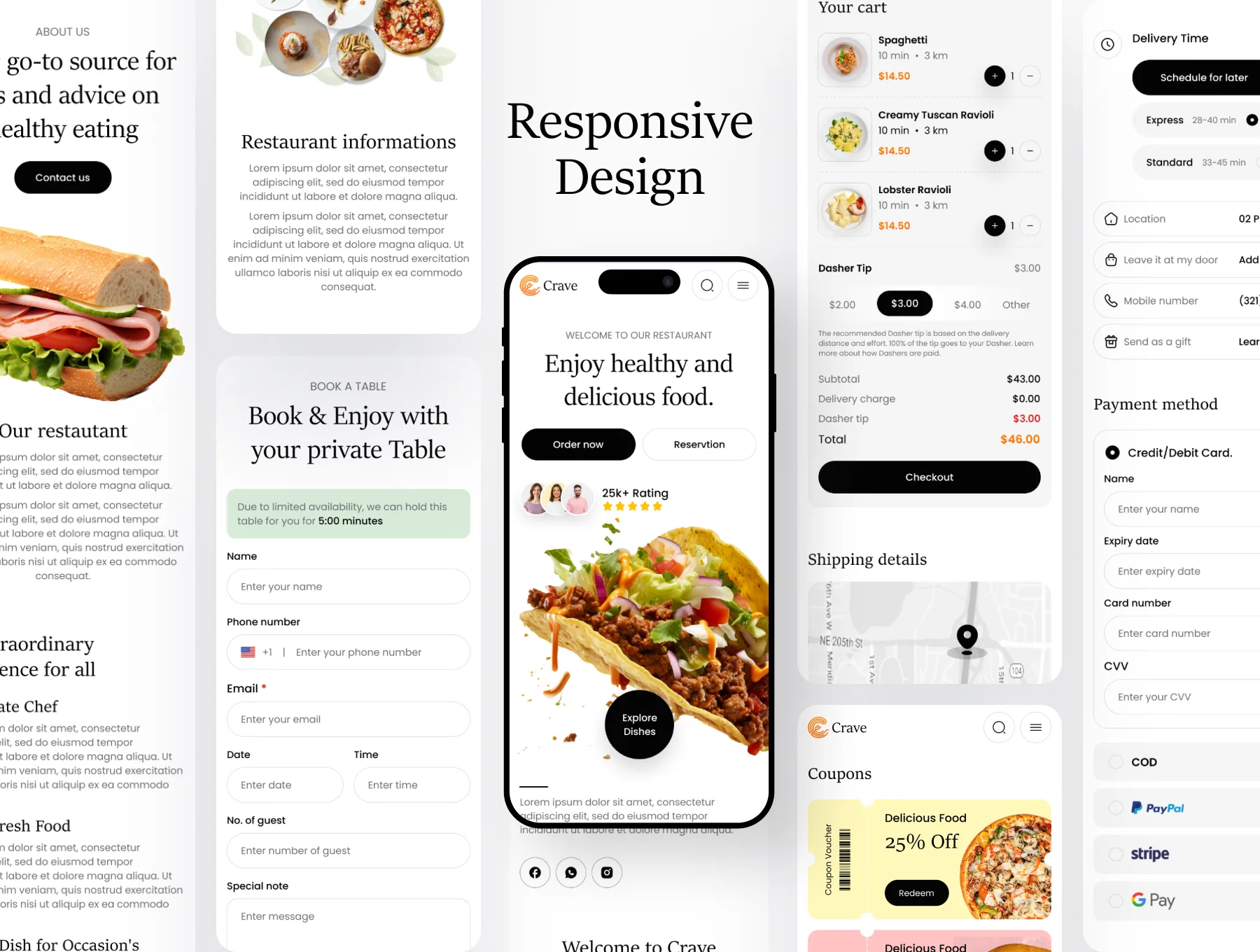 Crave: Food Website Uikit for Figma 6