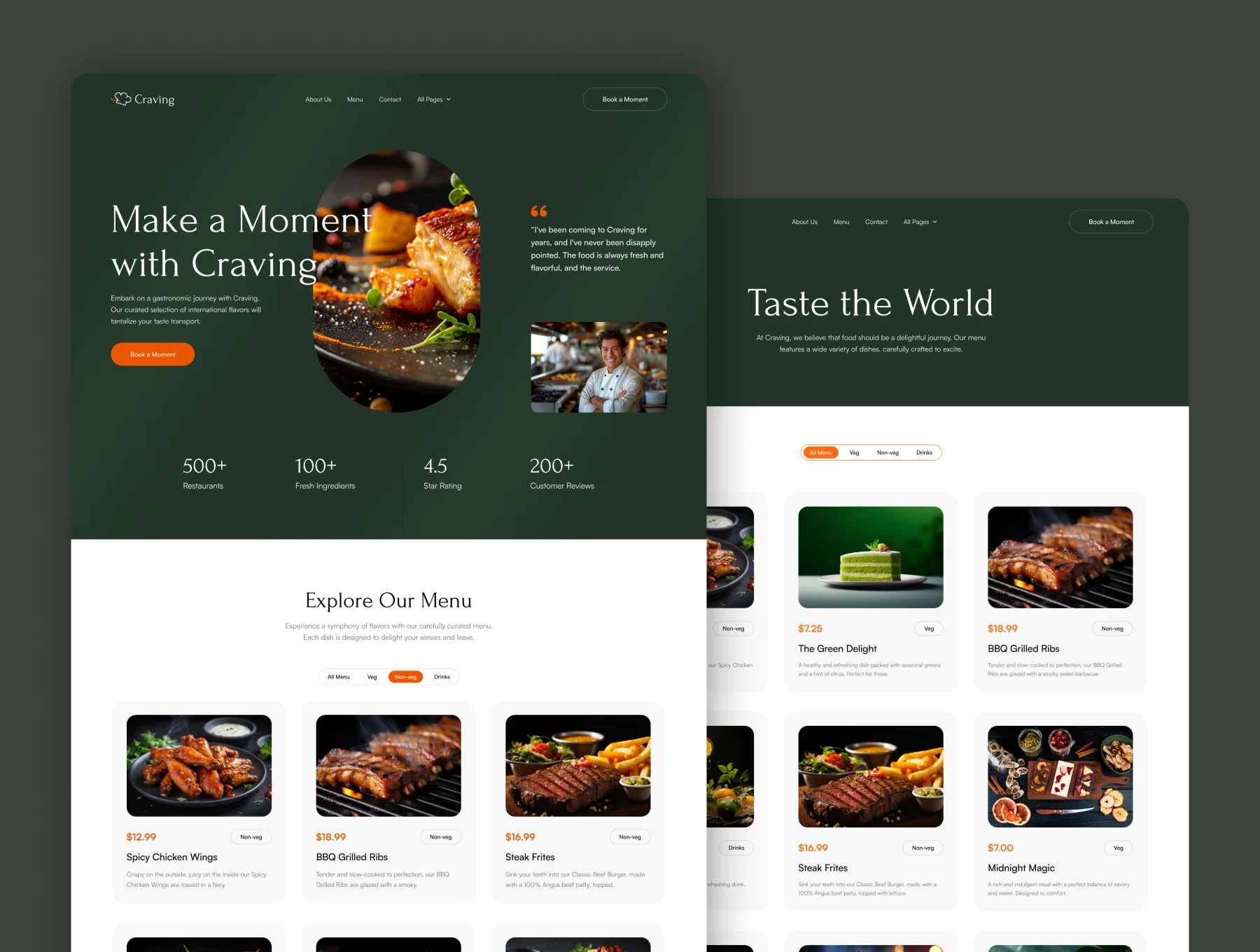 Craving – Premium Restaurant Website Template 2