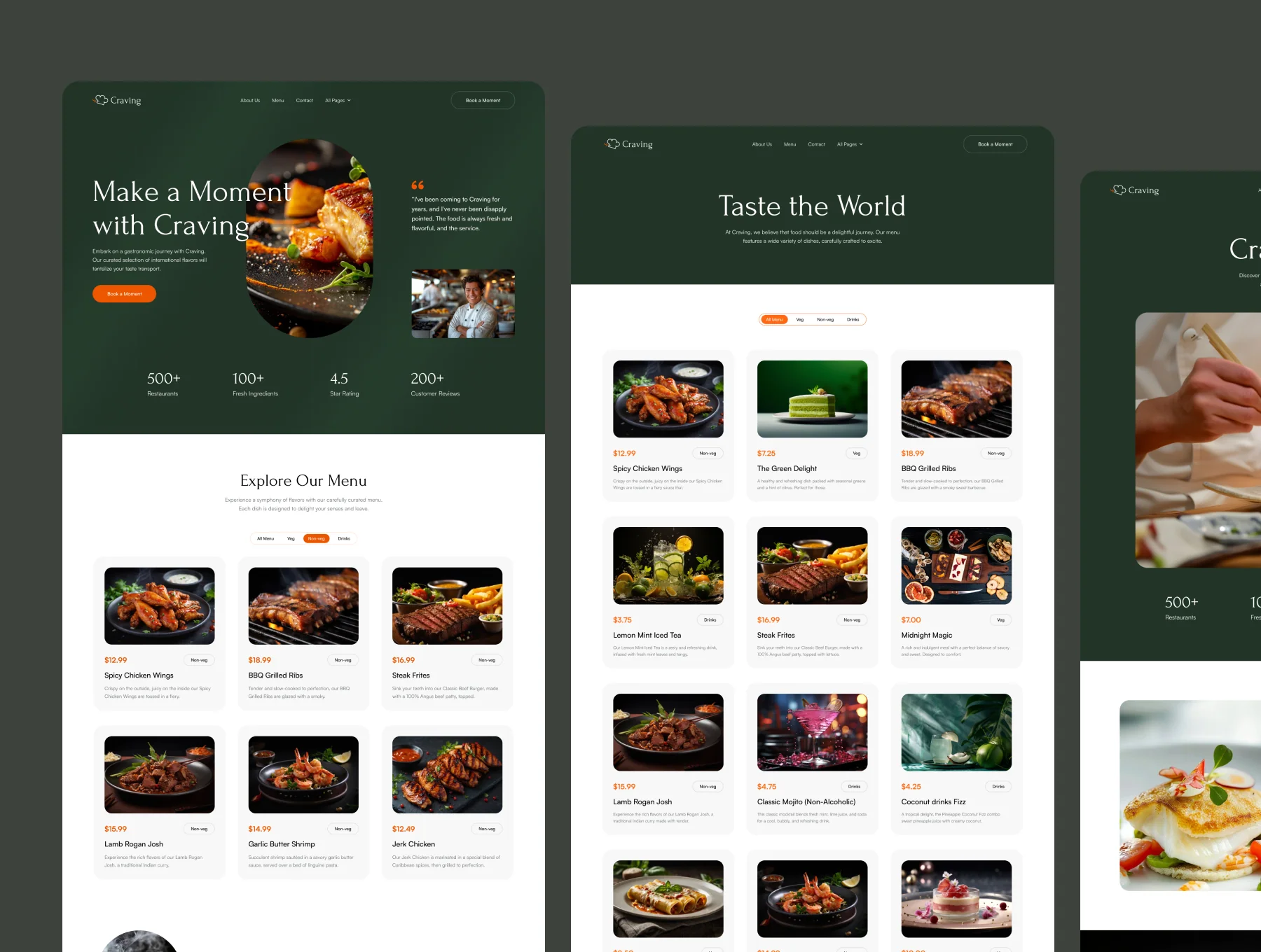 Craving – Premium Restaurant Website Template 4