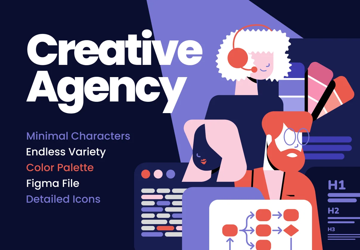 Creative Agency / Digital Agency Illustrations / Characters / Icons