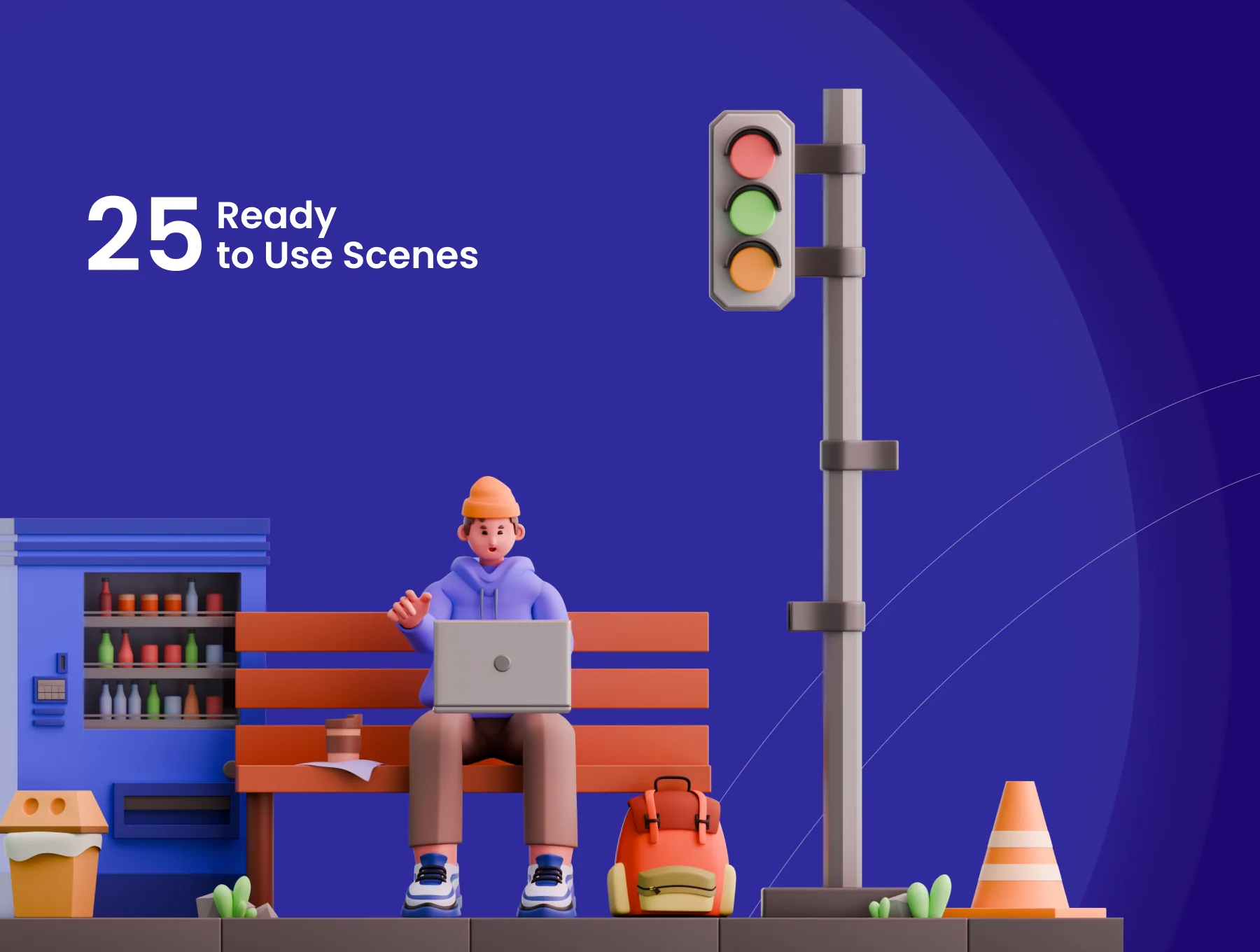 Creative Freelancer  3D Illustration  Set 4