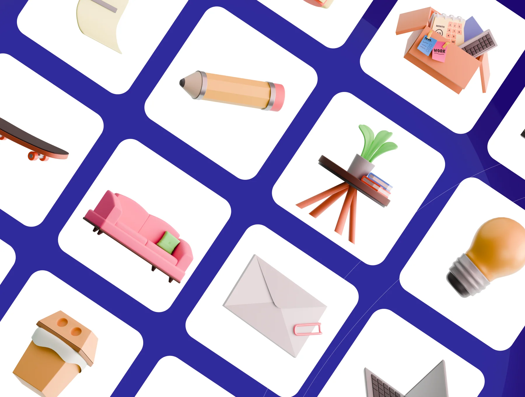 Creative Freelancer  3D Illustration  Set 7
