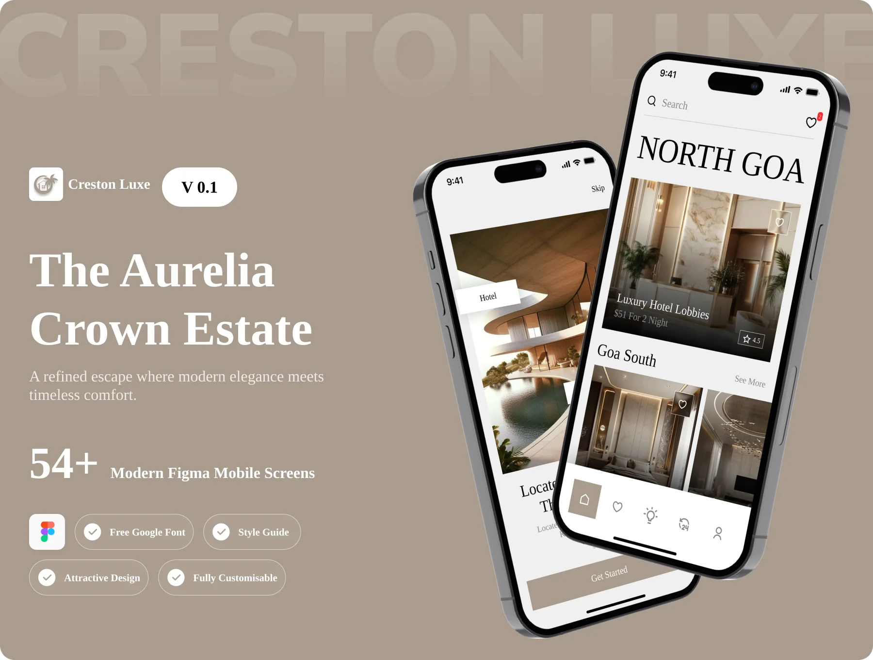 Creston Luxe - Luxury Hotel & Resort Booking App UI Kit