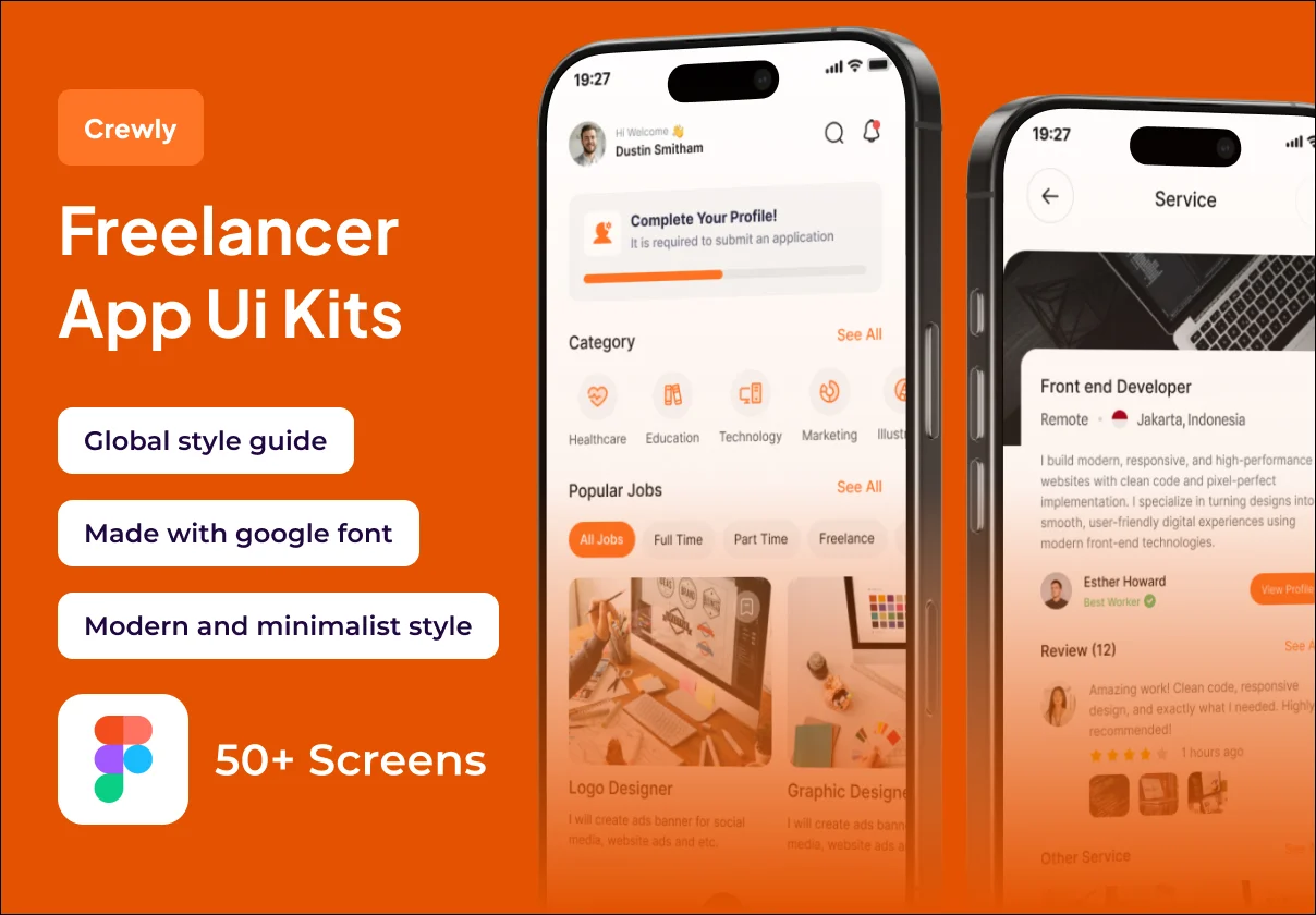 Crewly - Freelancer Premium UI KIts App