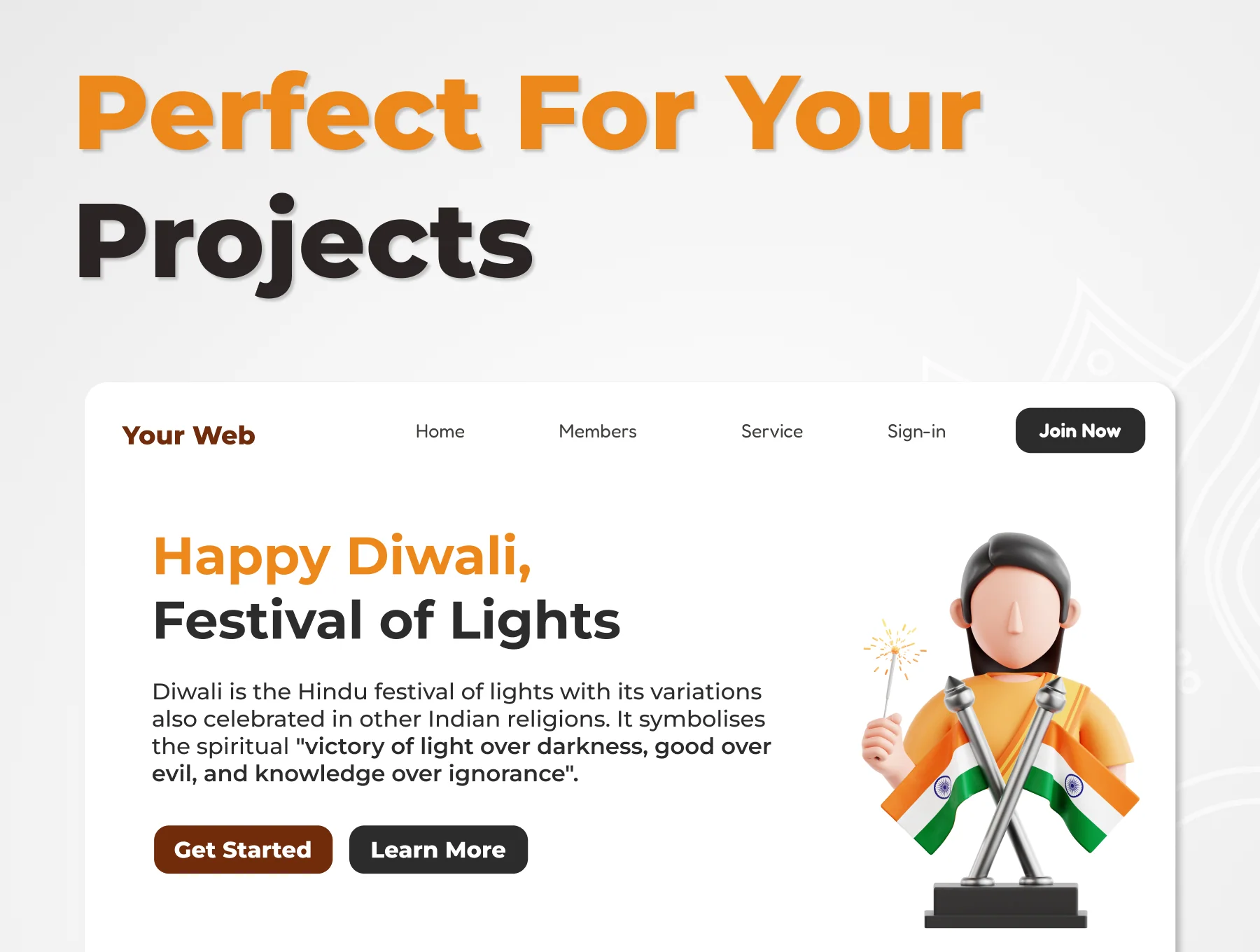 Diwali 3D Icon Set 4