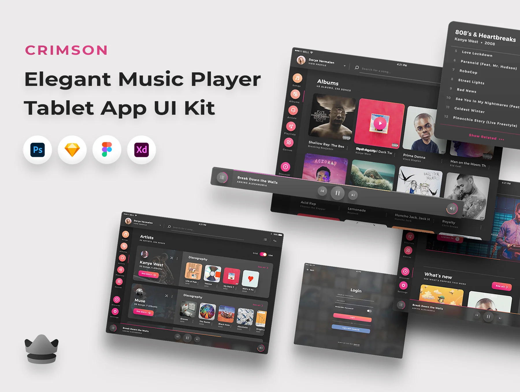 Crimson - Music Player UI Kit