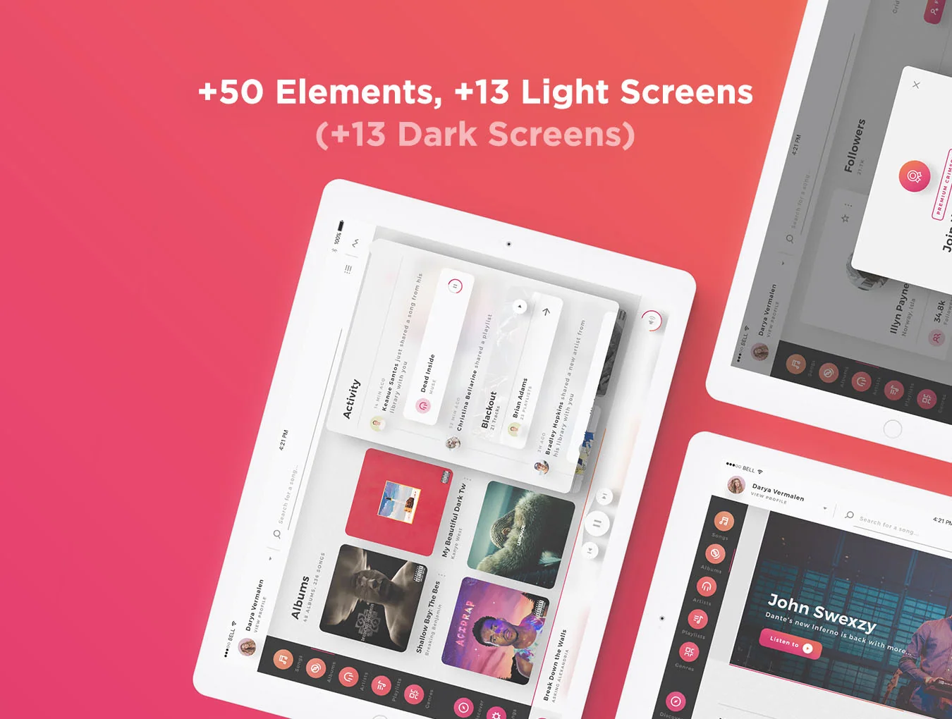 Crimson - Music Player UI Kit 4