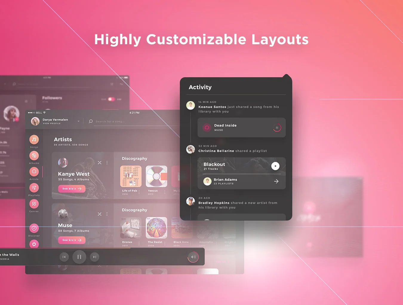 Crimson - Music Player UI Kit 5
