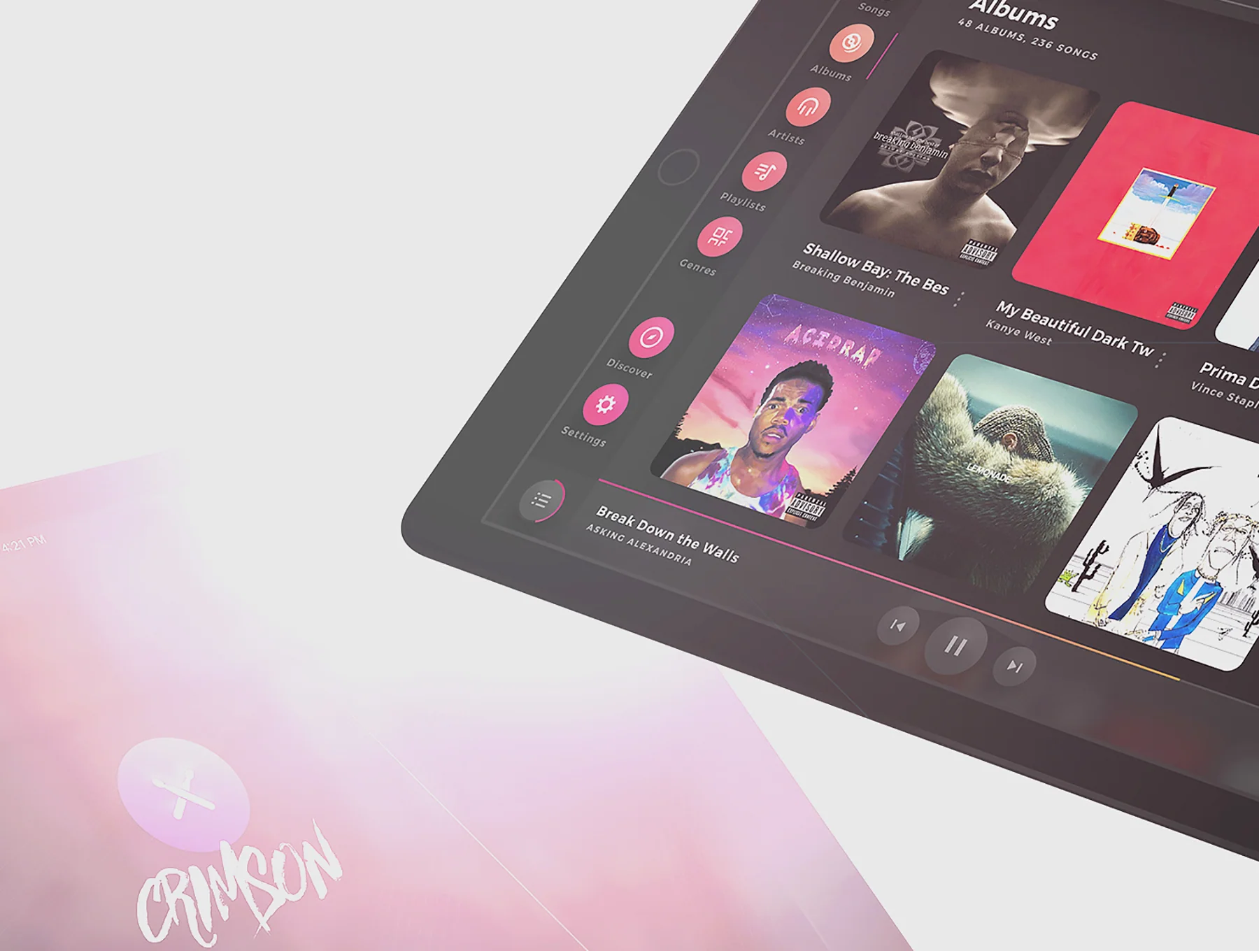 Crimson - Music Player UI Kit 6