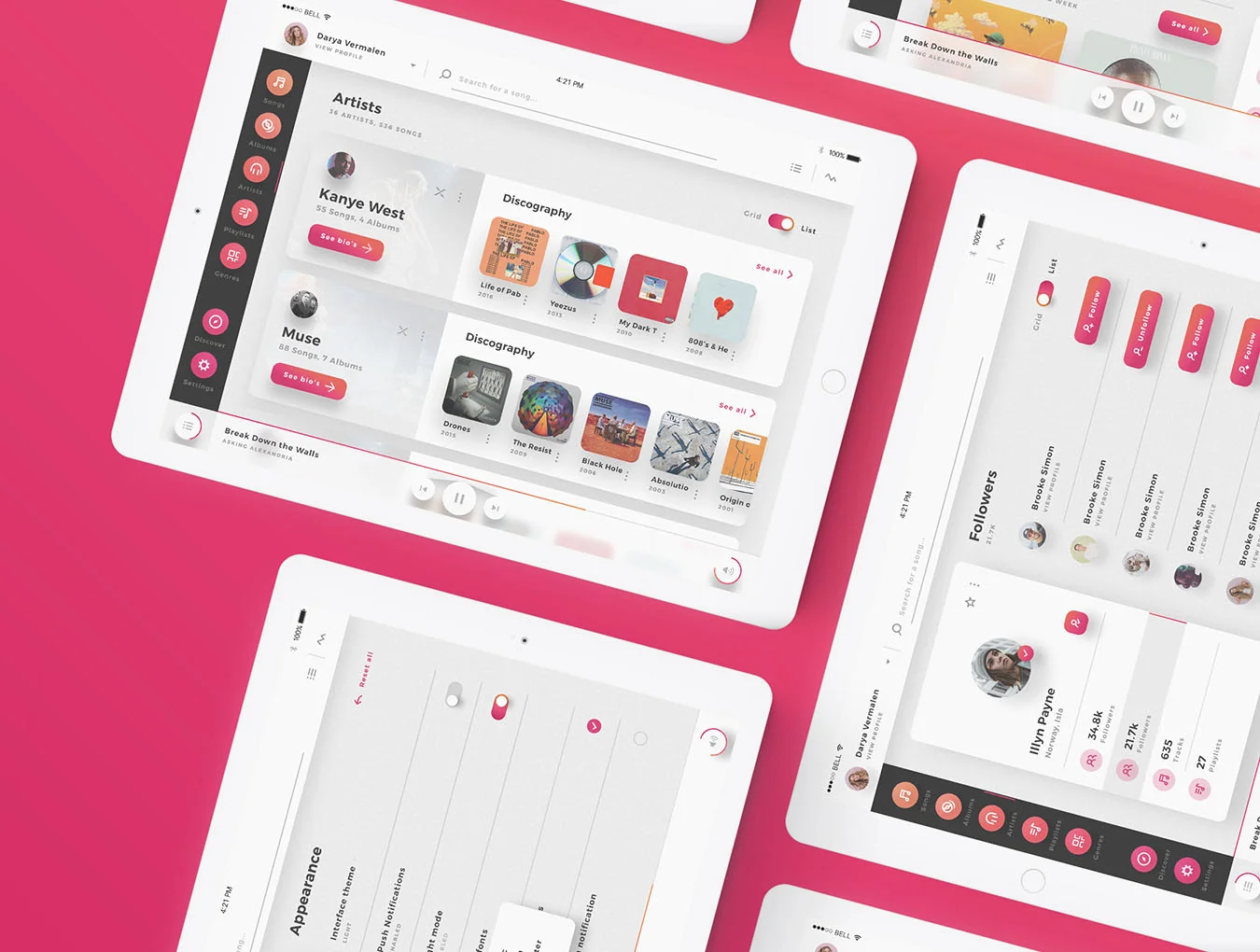 Crimson - Music Player UI Kit 7