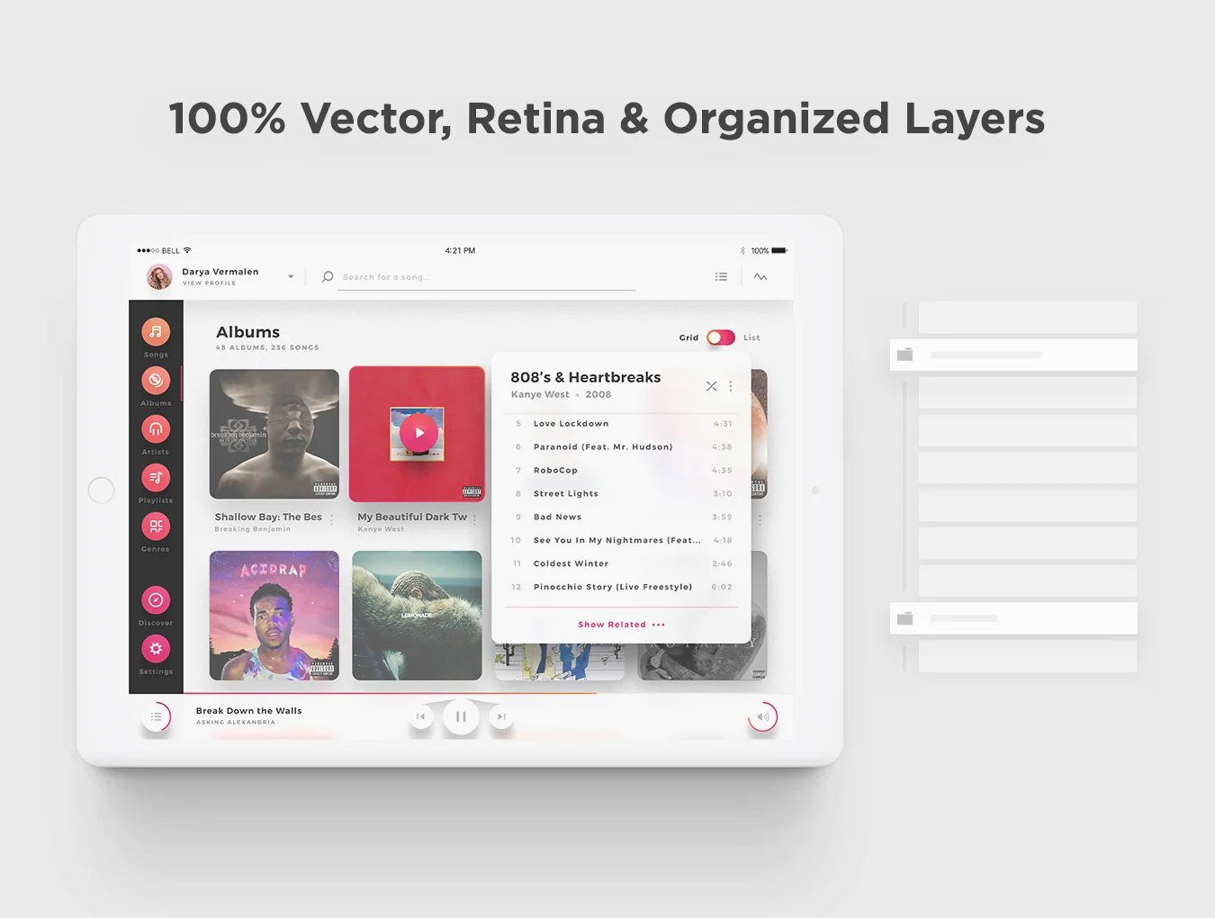 Crimson - Music Player UI Kit 8