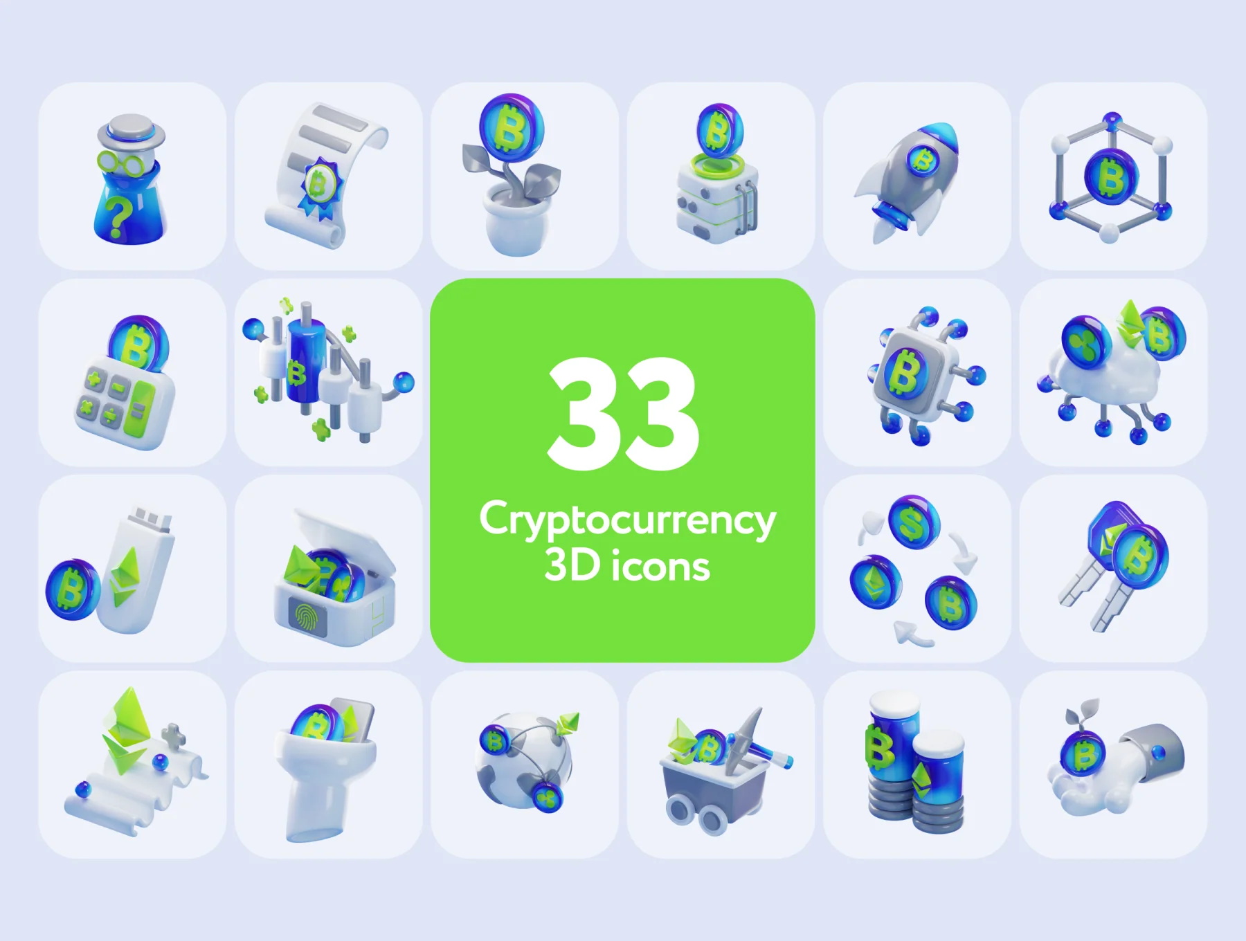 Cripsy Cryptocurrency 3D Icons 8