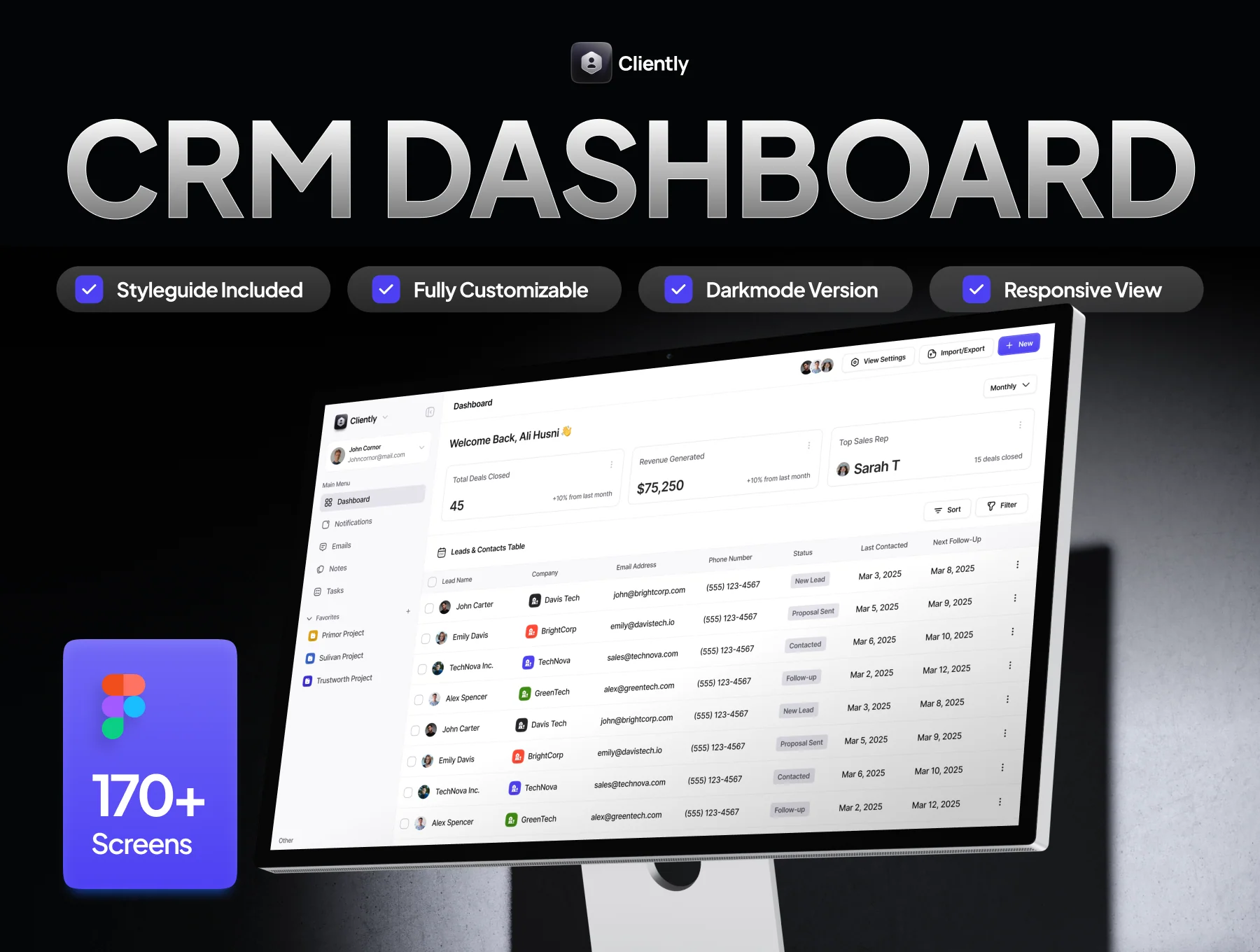 CRM Dashboard UI Kit - Cliently