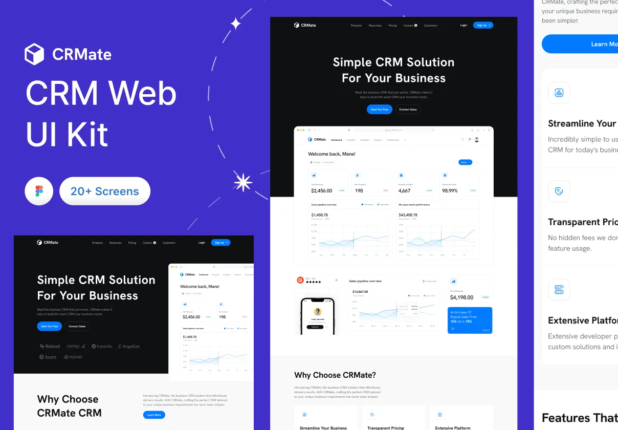 CRMate - CRM Website UI Kit