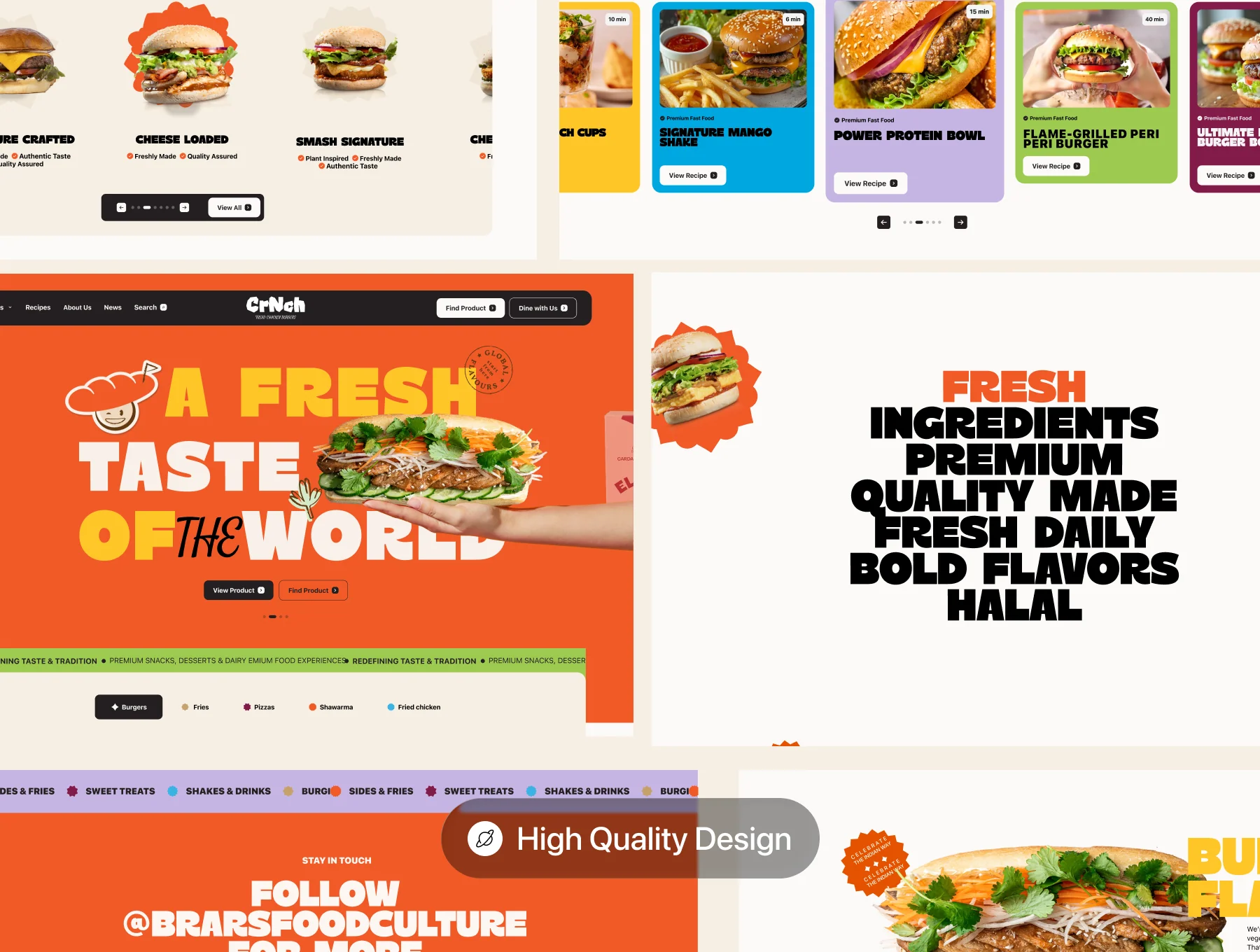 CrNch — Fast Food & Burger Restaurant Website UI Kit (Desktop + Mobile) 2