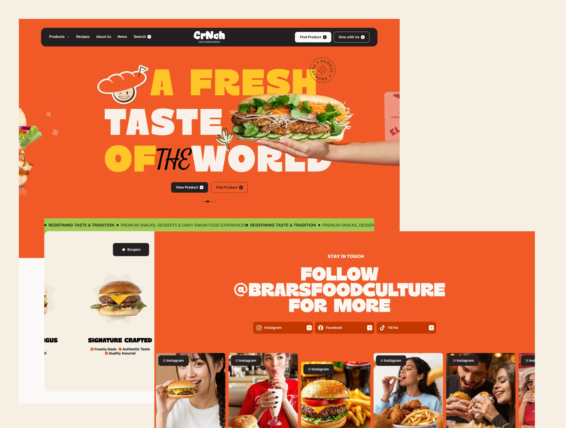 CrNch — Fast Food & Burger Restaurant Website UI Kit (Desktop + Mobile) 5