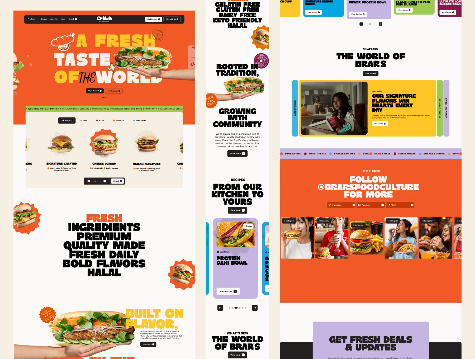 CrNch — Fast Food & Burger Restaurant Website UI Kit (Desktop + Mobile) 5