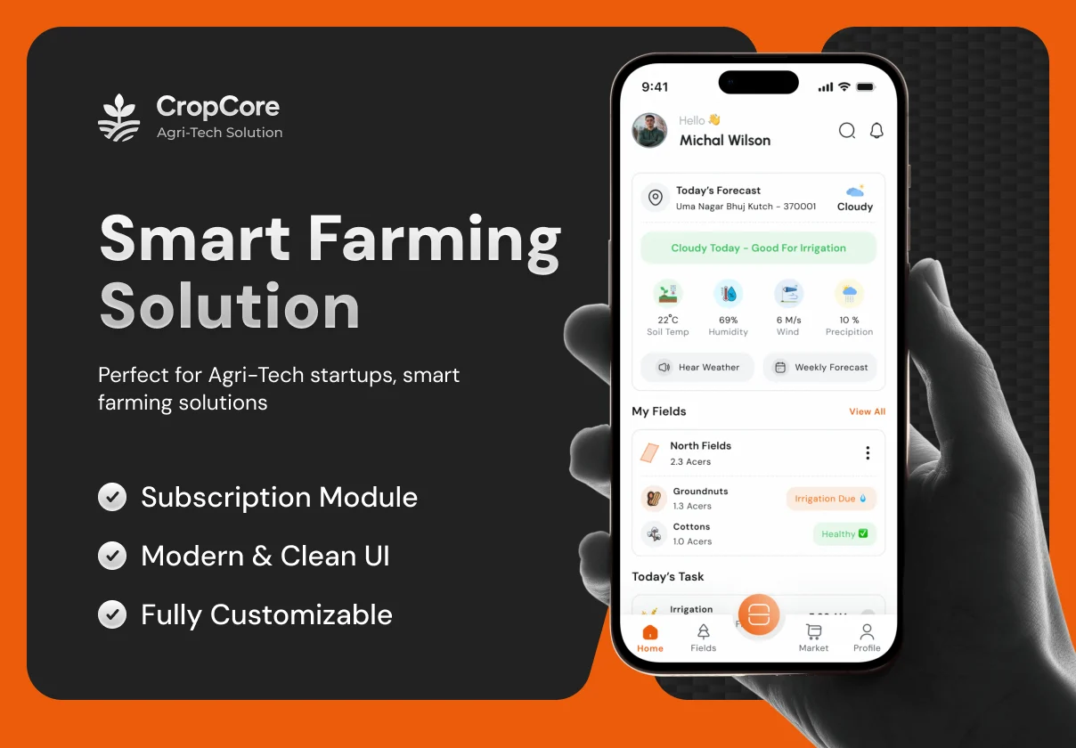 CropCore – Smart & Modern Farming App UI Kit