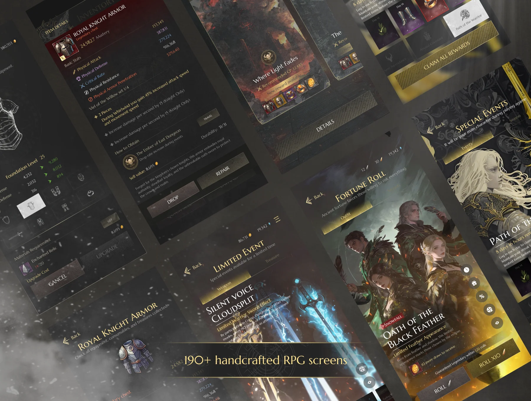 Crownfall Dark Fantasy RPG Game UI Kit 3