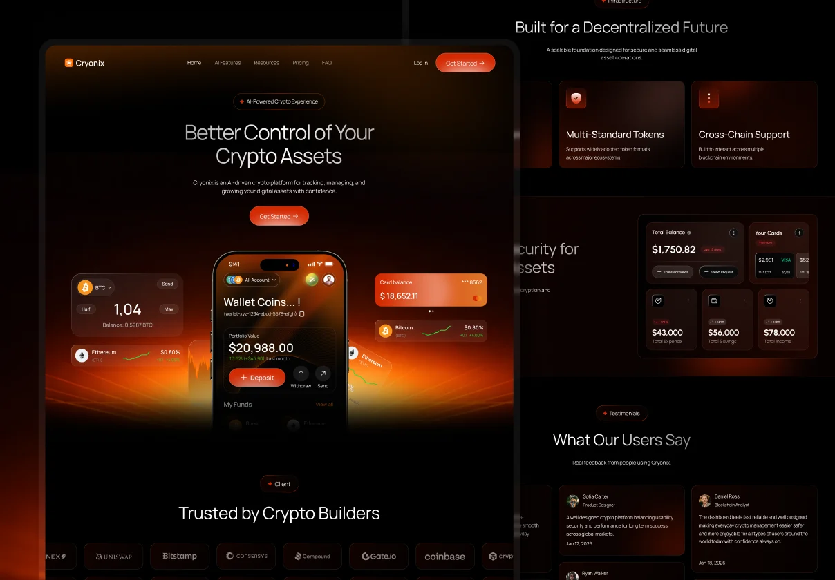 Cryonix — AI Crypto App Landing Page