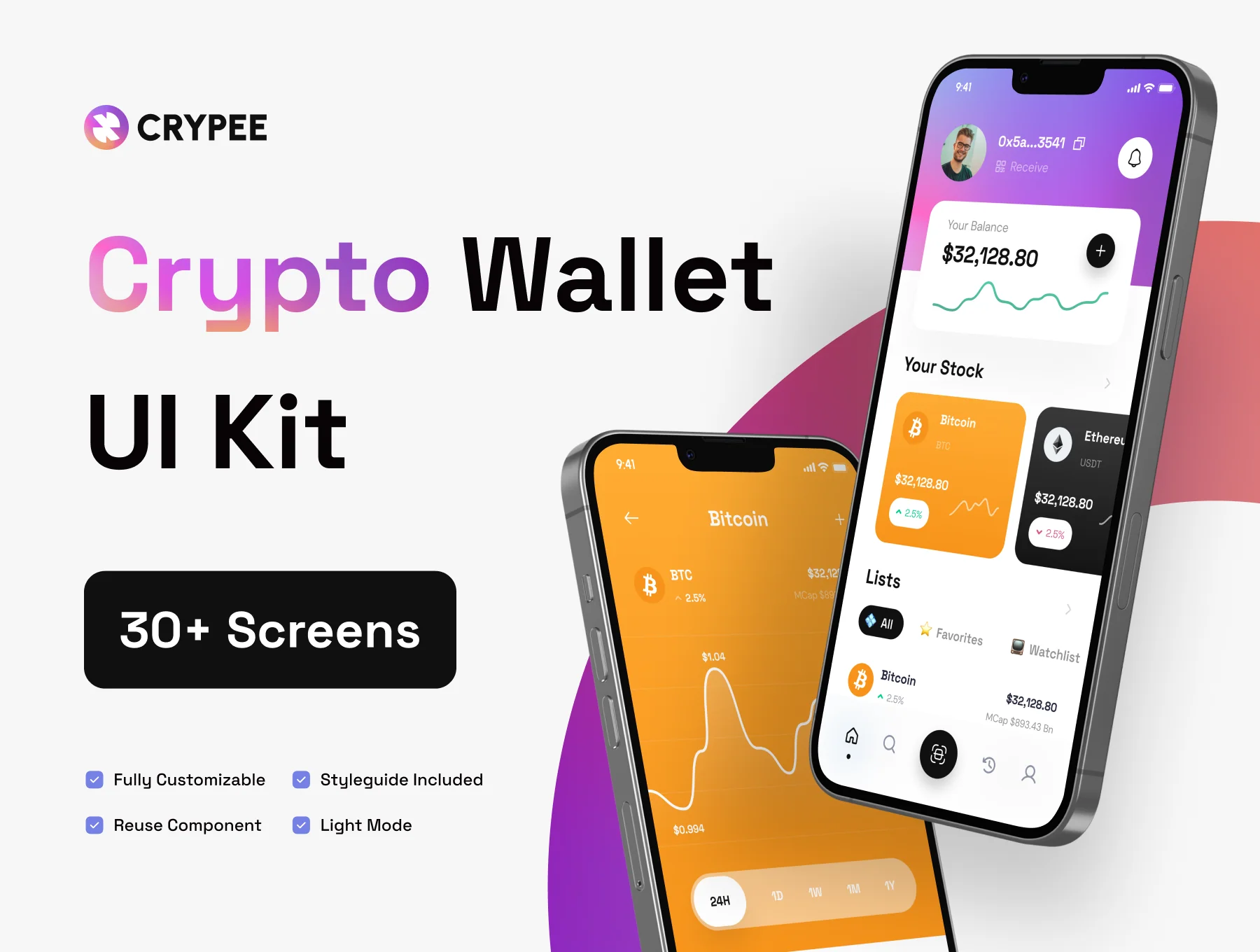 Crypto Wallet Mobile Apps UI Kit - Crypee