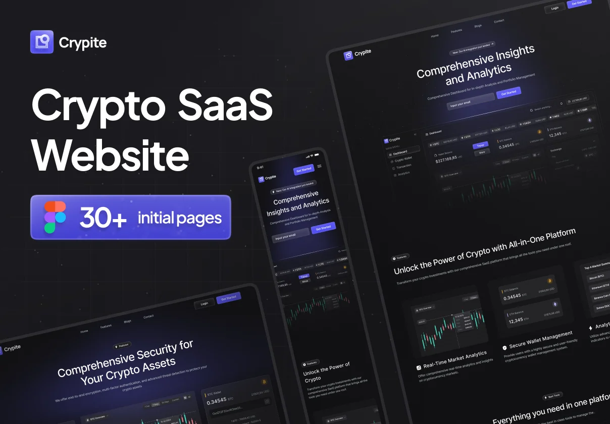 Crypto SaaS Website UI Kit - Crypite