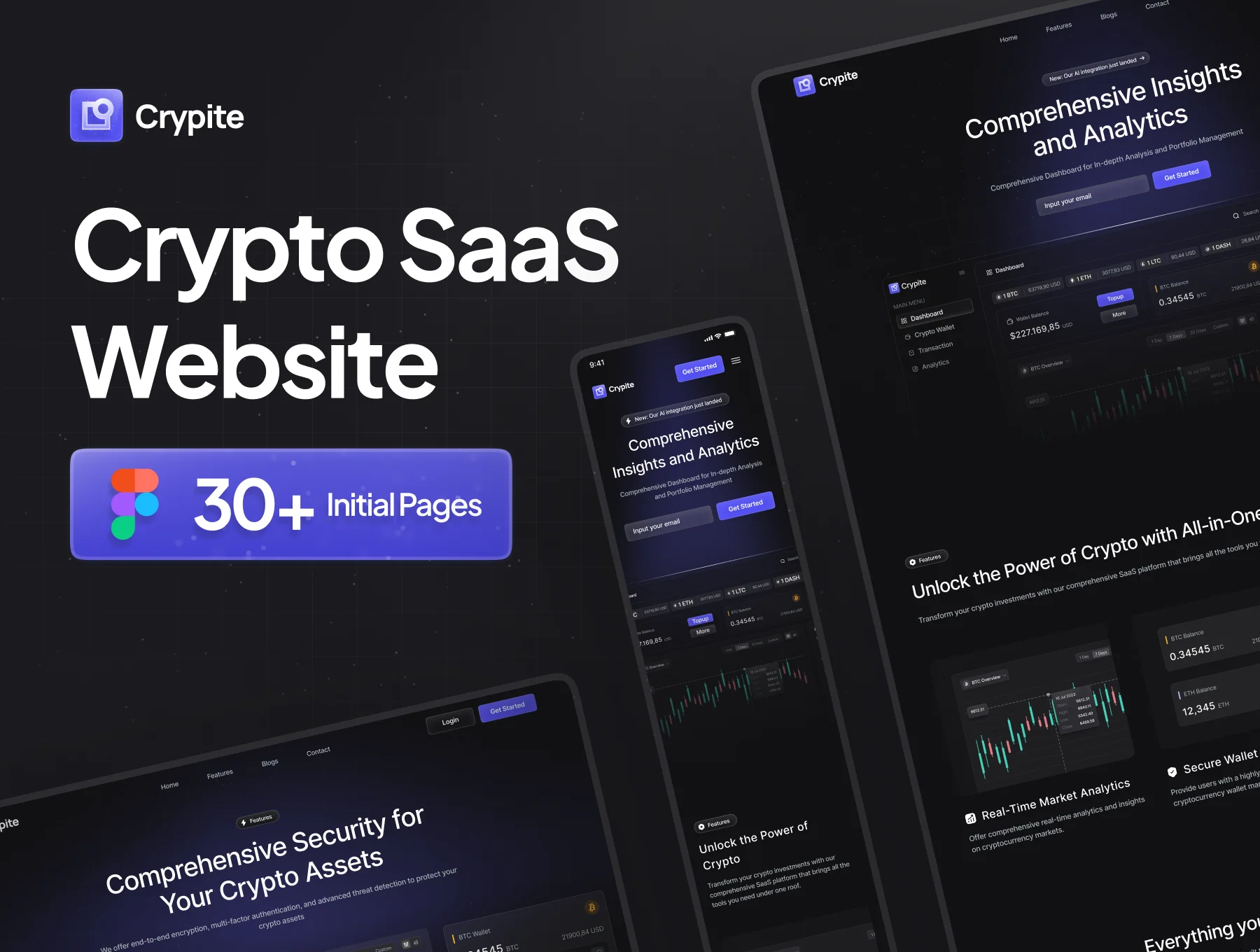 Crypto SaaS Website UI Kit - Crypite