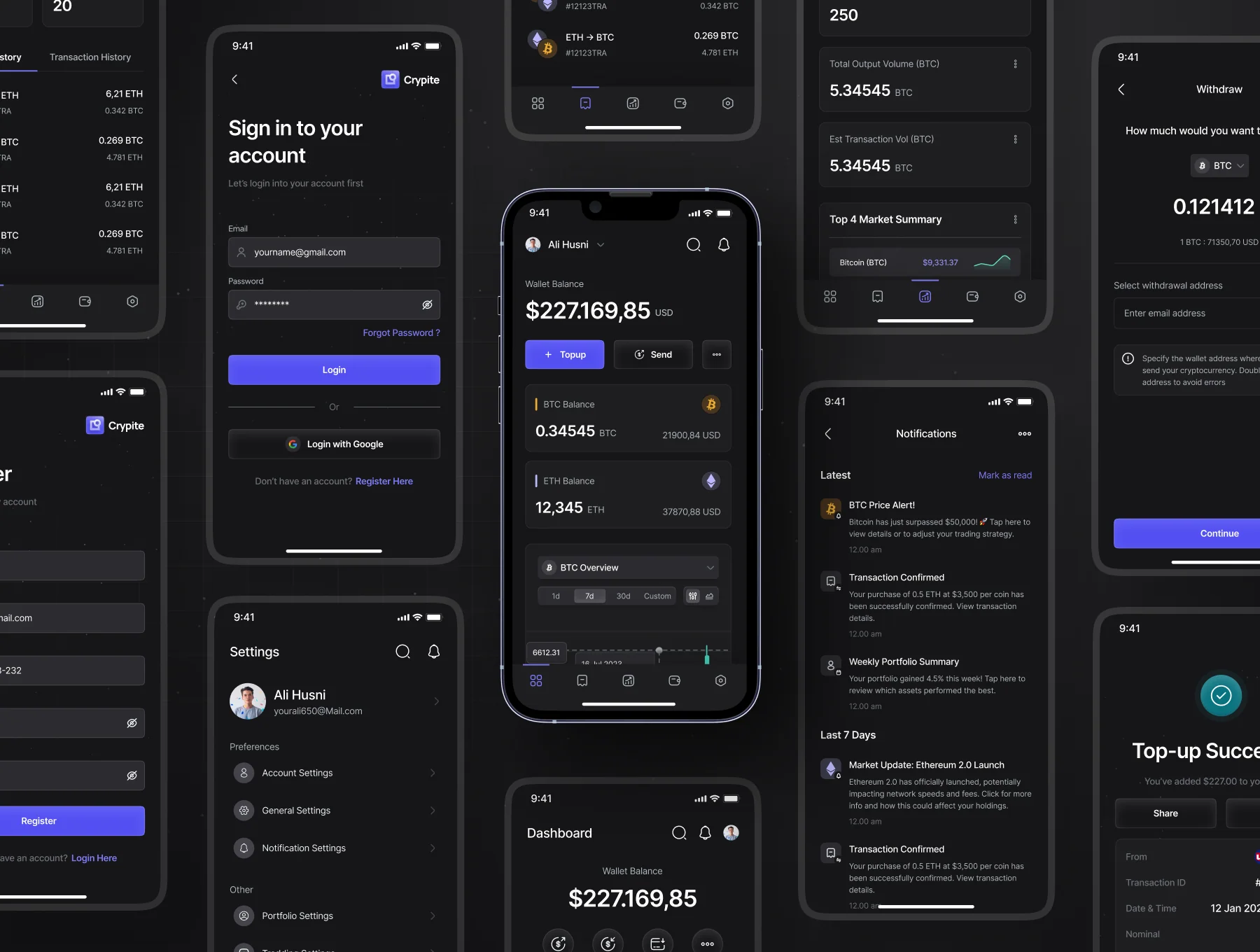 SaaS Crypto Mobile App UI Kit - Crypite 6