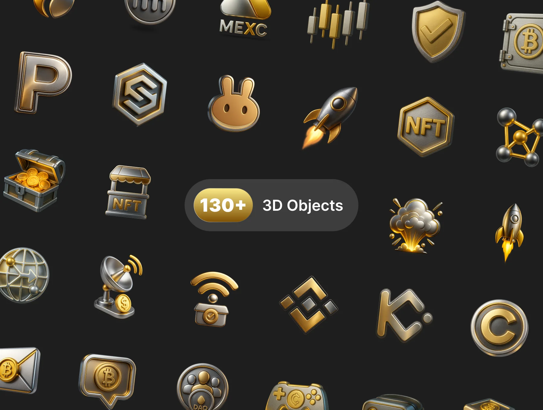 Crypto 3D Icon Pack 5
