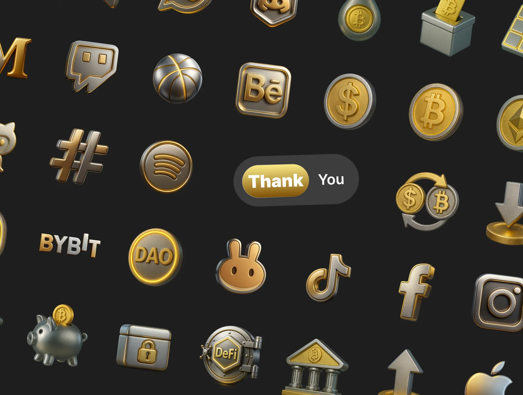 Crypto 3D Icon Pack 6