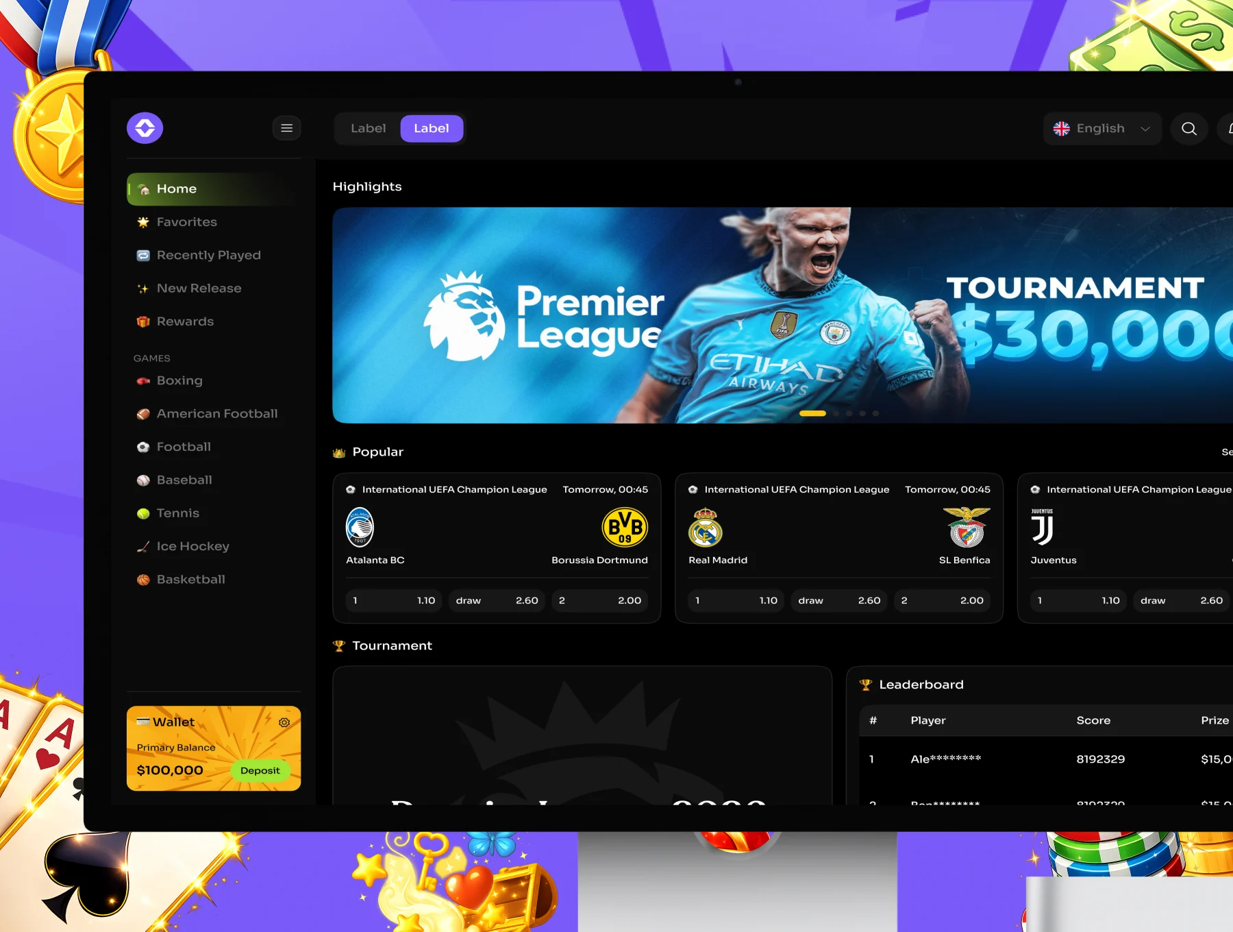 Crypto Casino Sports Betting Web UI Kit 6