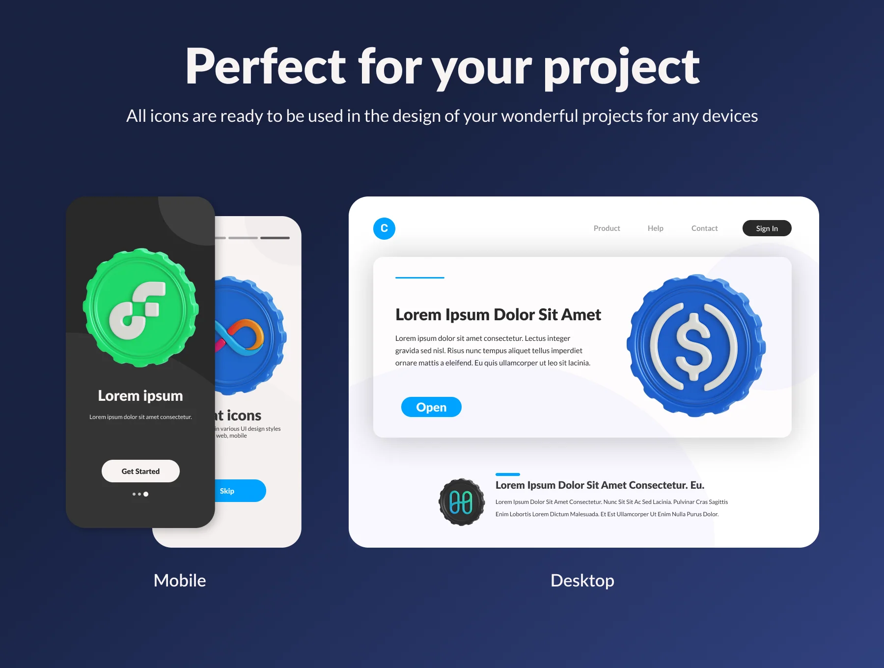 Crypto Coins: 3D Icon Set 5