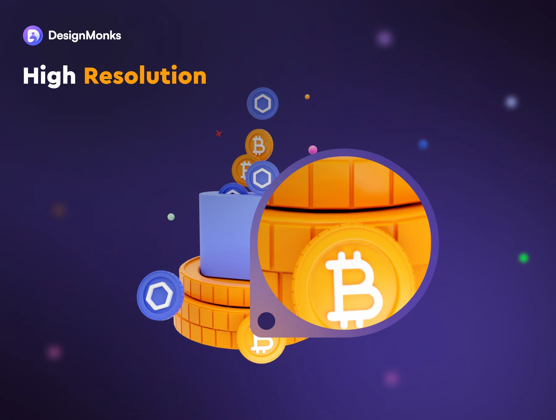 Crypto Currency 3D compositions and icon set 2