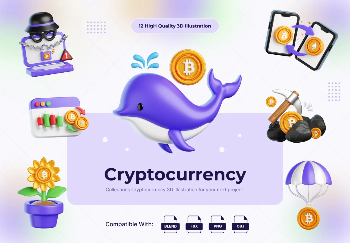 Cryptocurrency 3D Icon