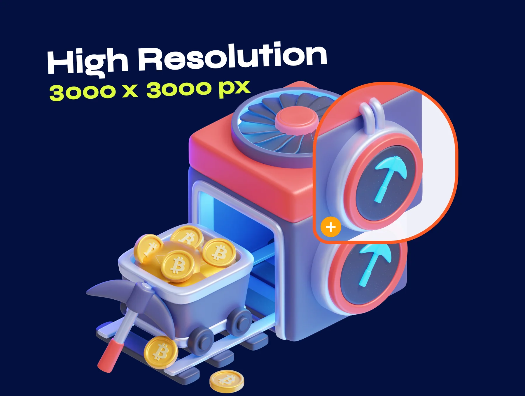 Crypto Currency & Blockchain 3D Icon Pack 3