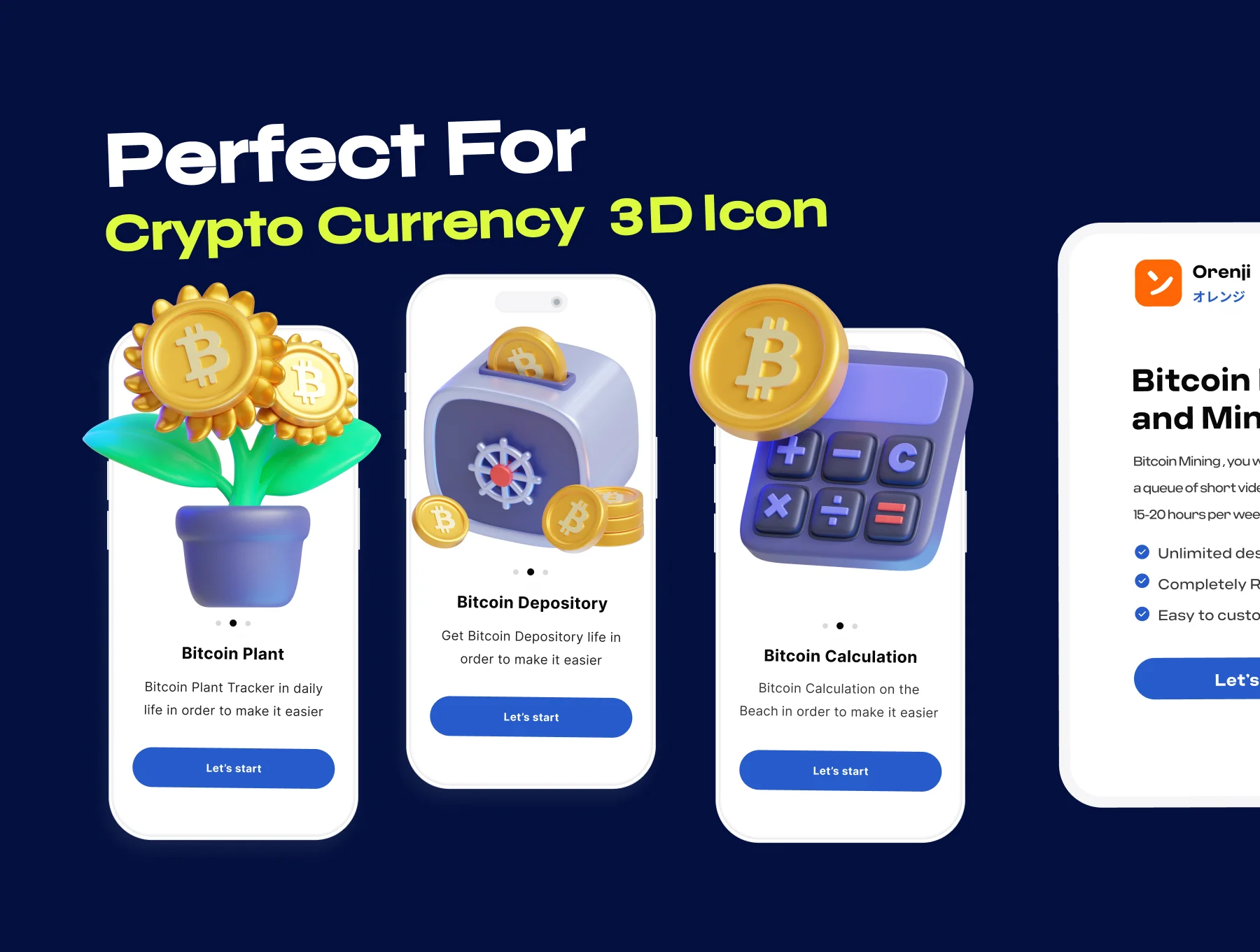 Crypto Currency & Blockchain 3D Icon Pack 5