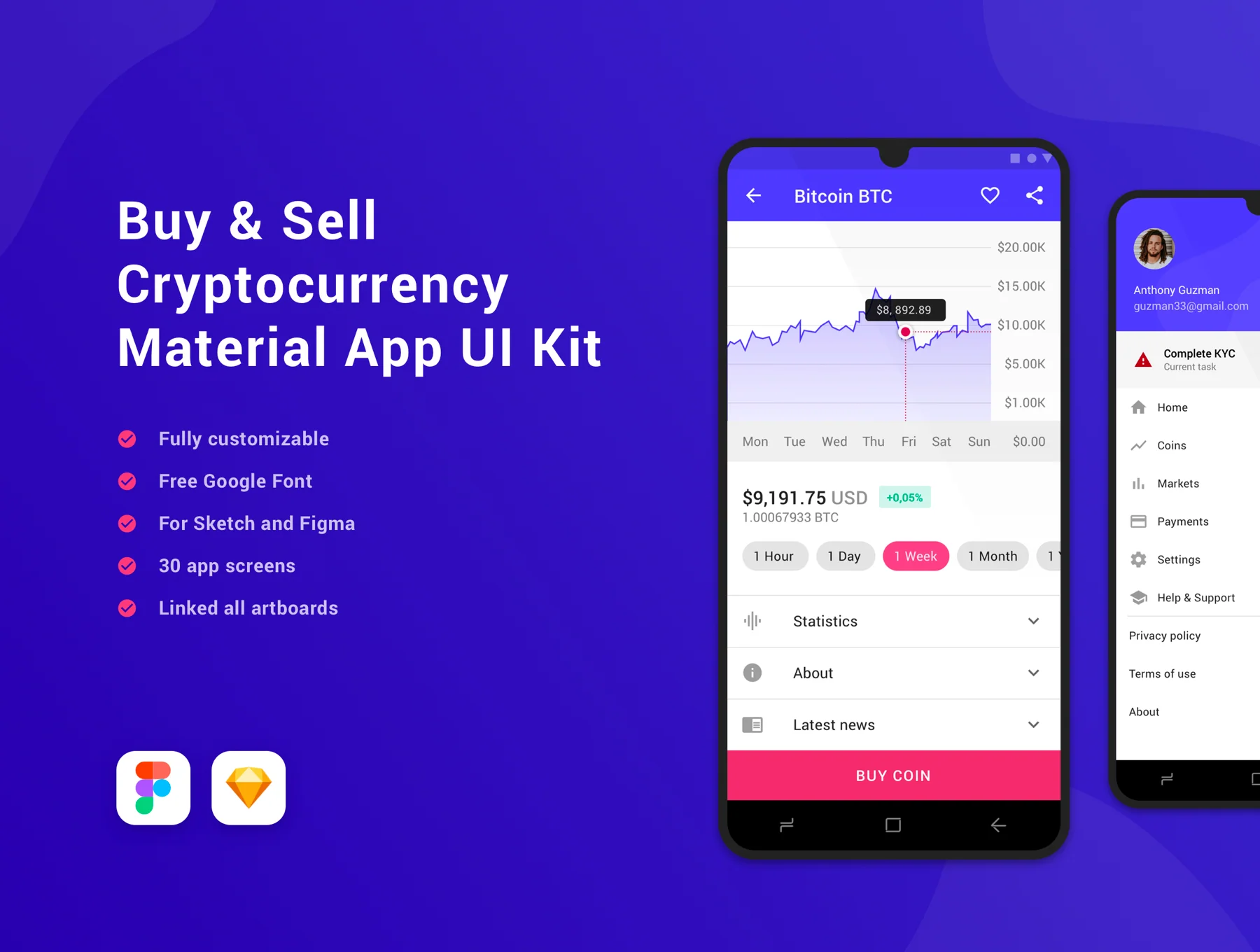Crypto Material App UI Kit