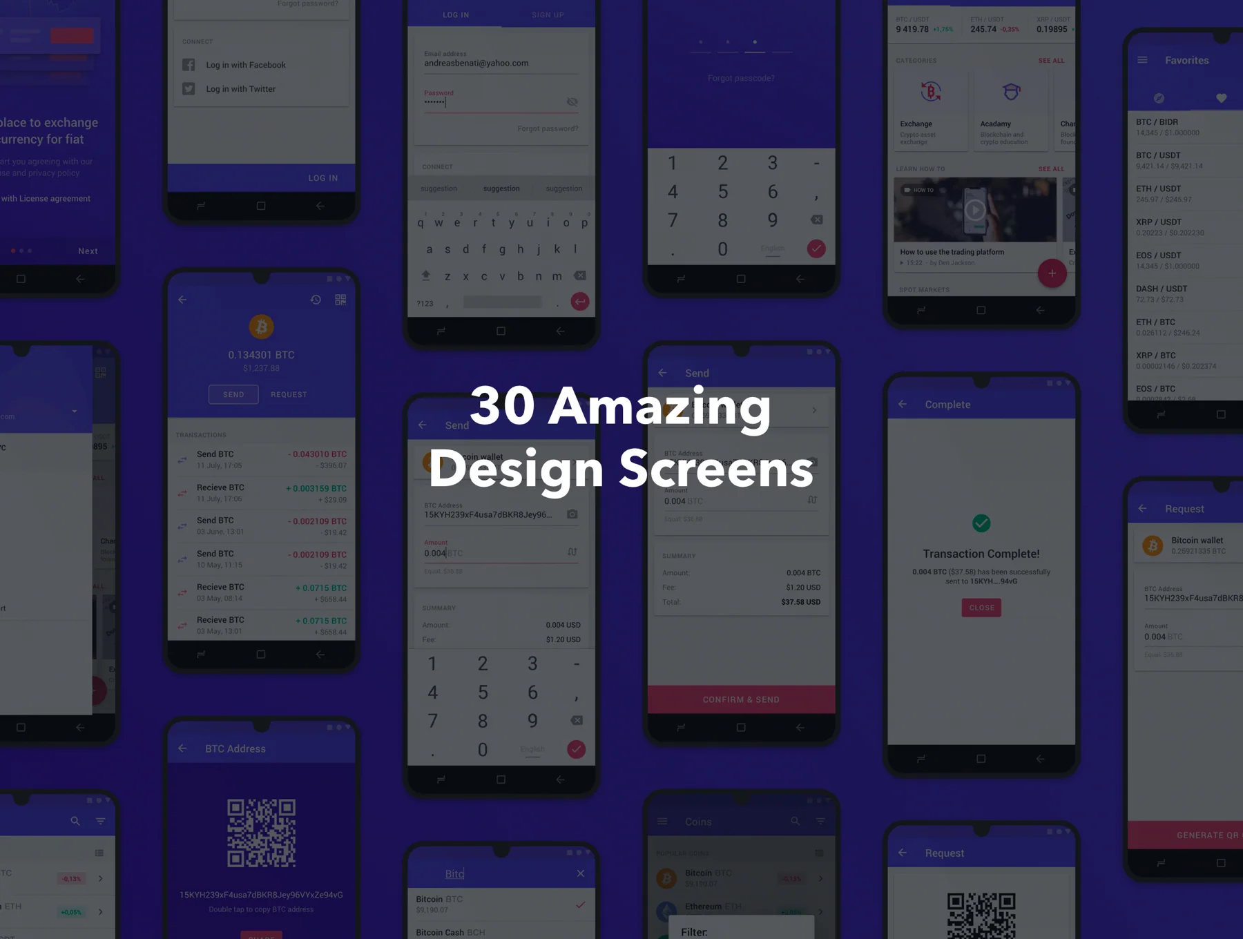 Crypto Material App UI Kit 3