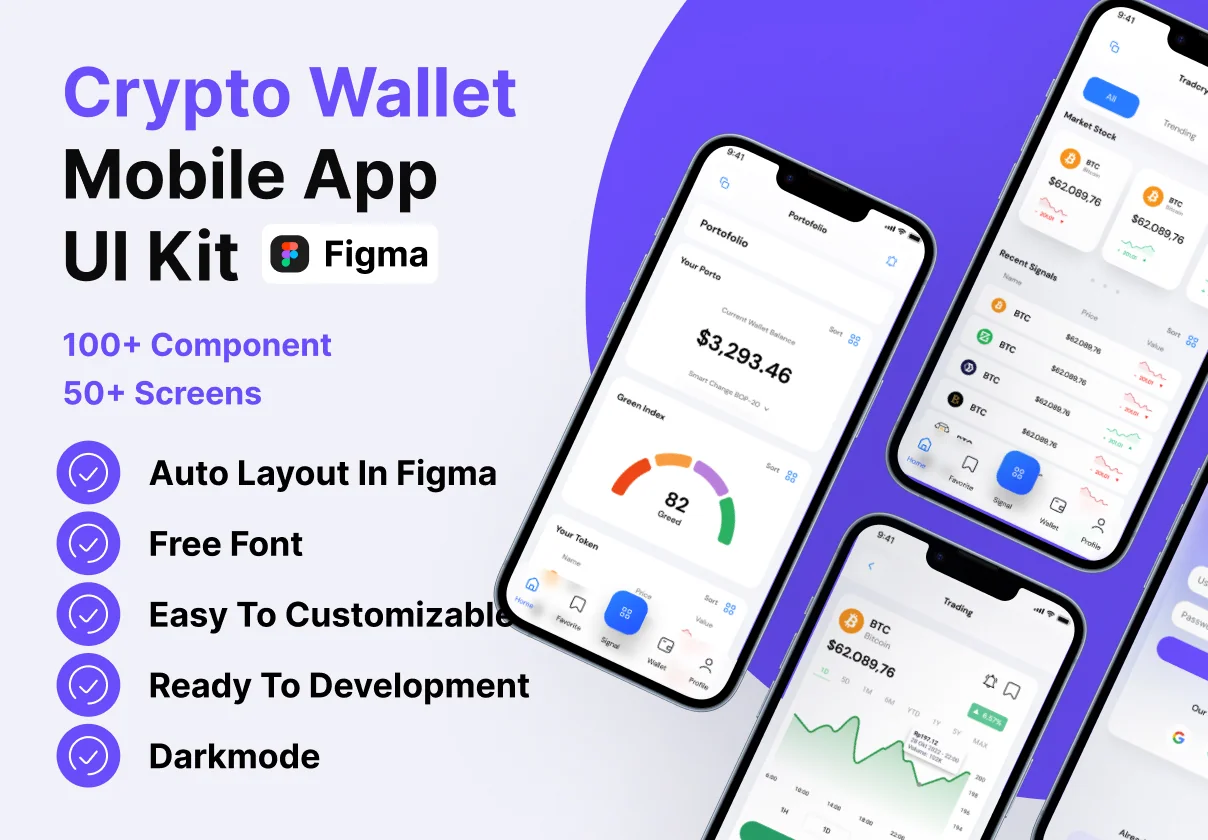 Crypto Wallet | Crypto Monitoring Mobile App Ui Kit