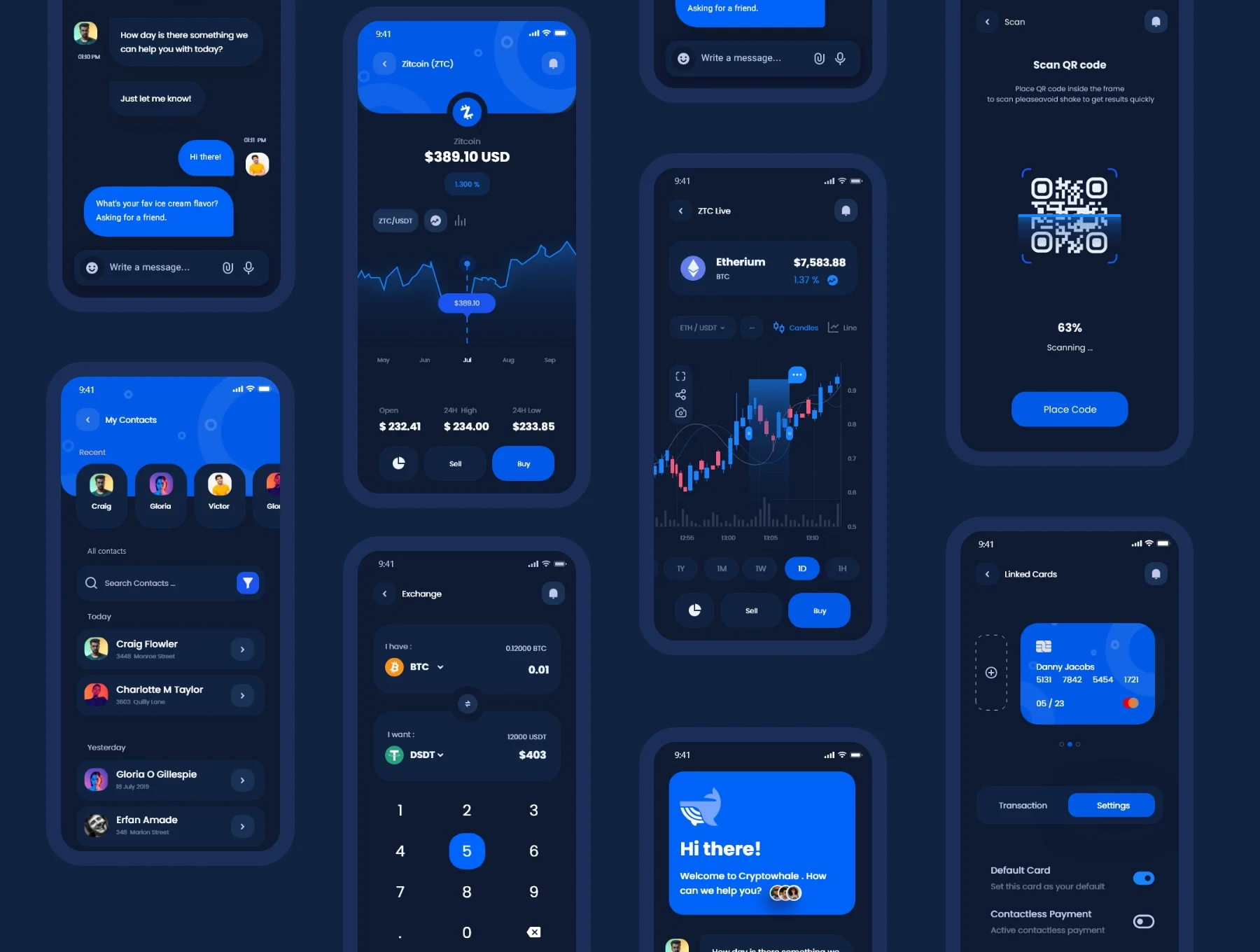 Crypto whale - Mobile App UI Kit + Dark mode 9