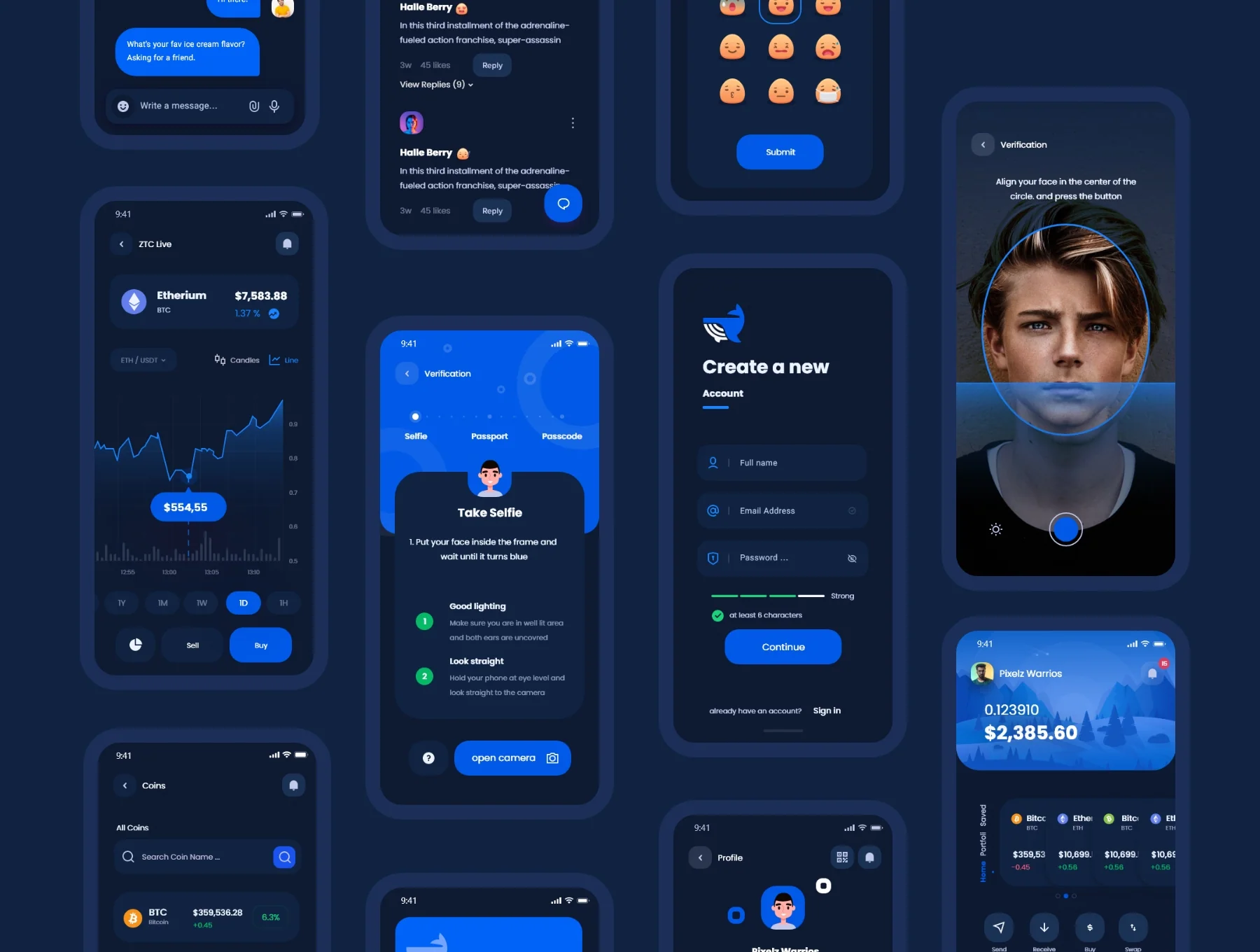 Crypto whale - Mobile App UI Kit + Dark mode 10