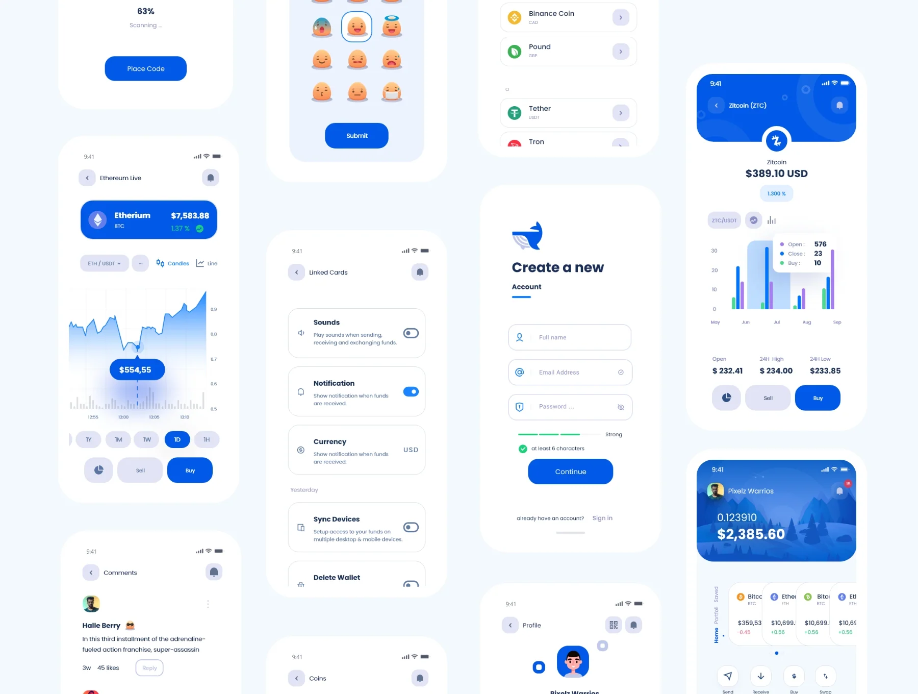 Crypto whale - Mobile App UI Kit + Dark mode 6