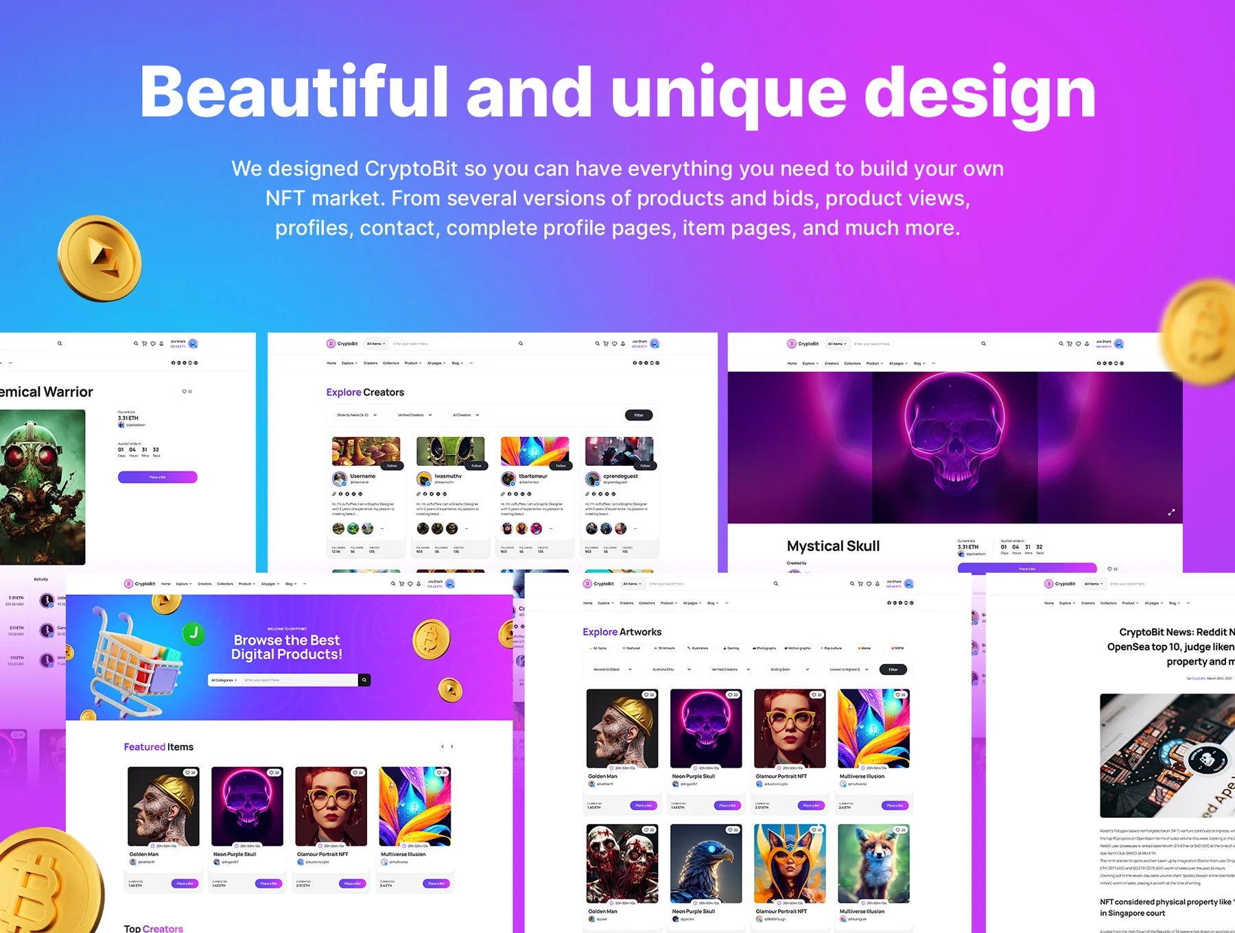 CryptoBit NFT Marketplace UI Design Kit 3