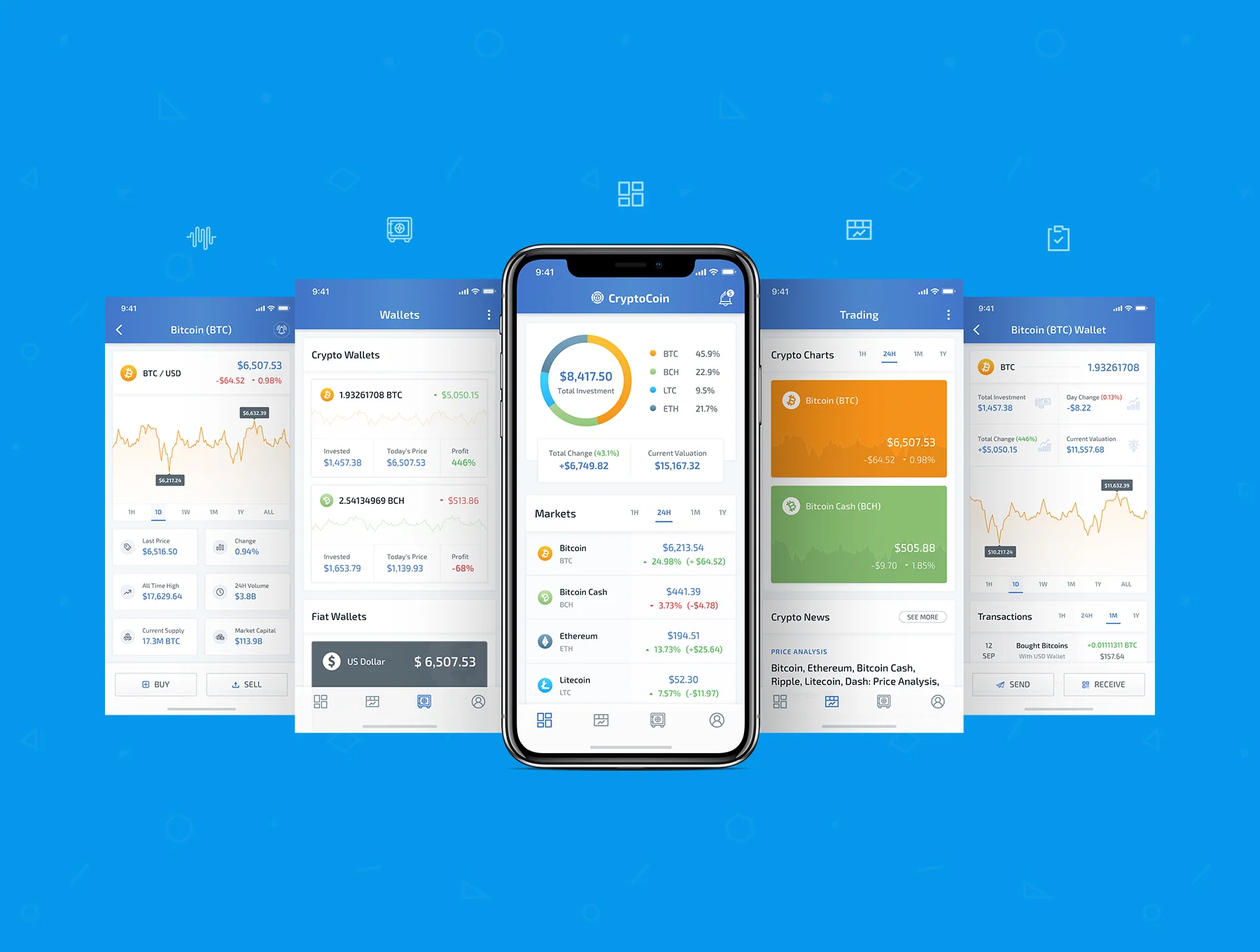 CryptoCoin Cryptocurrency UI Kit 2