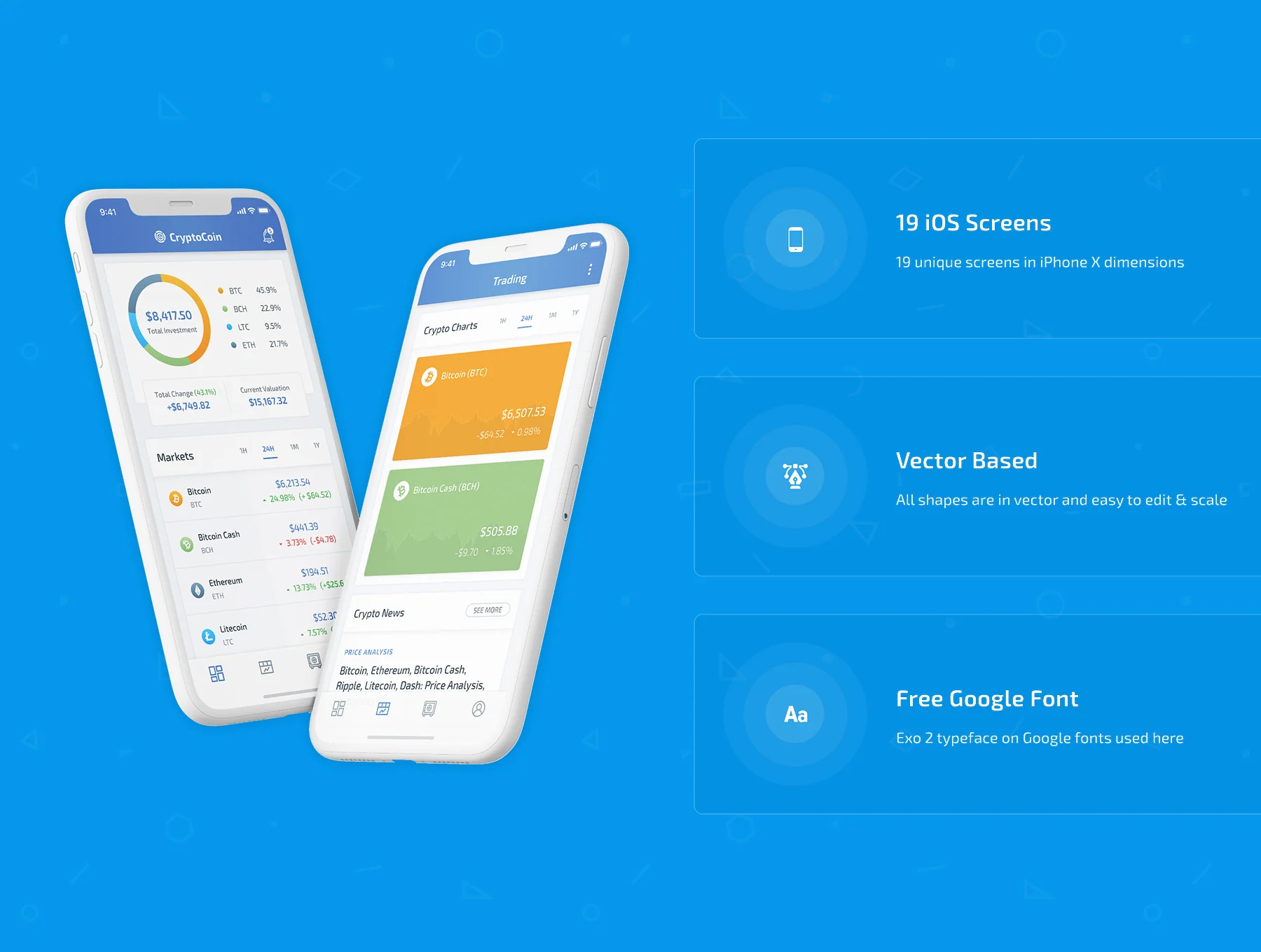 CryptoCoin Cryptocurrency UI Kit 3