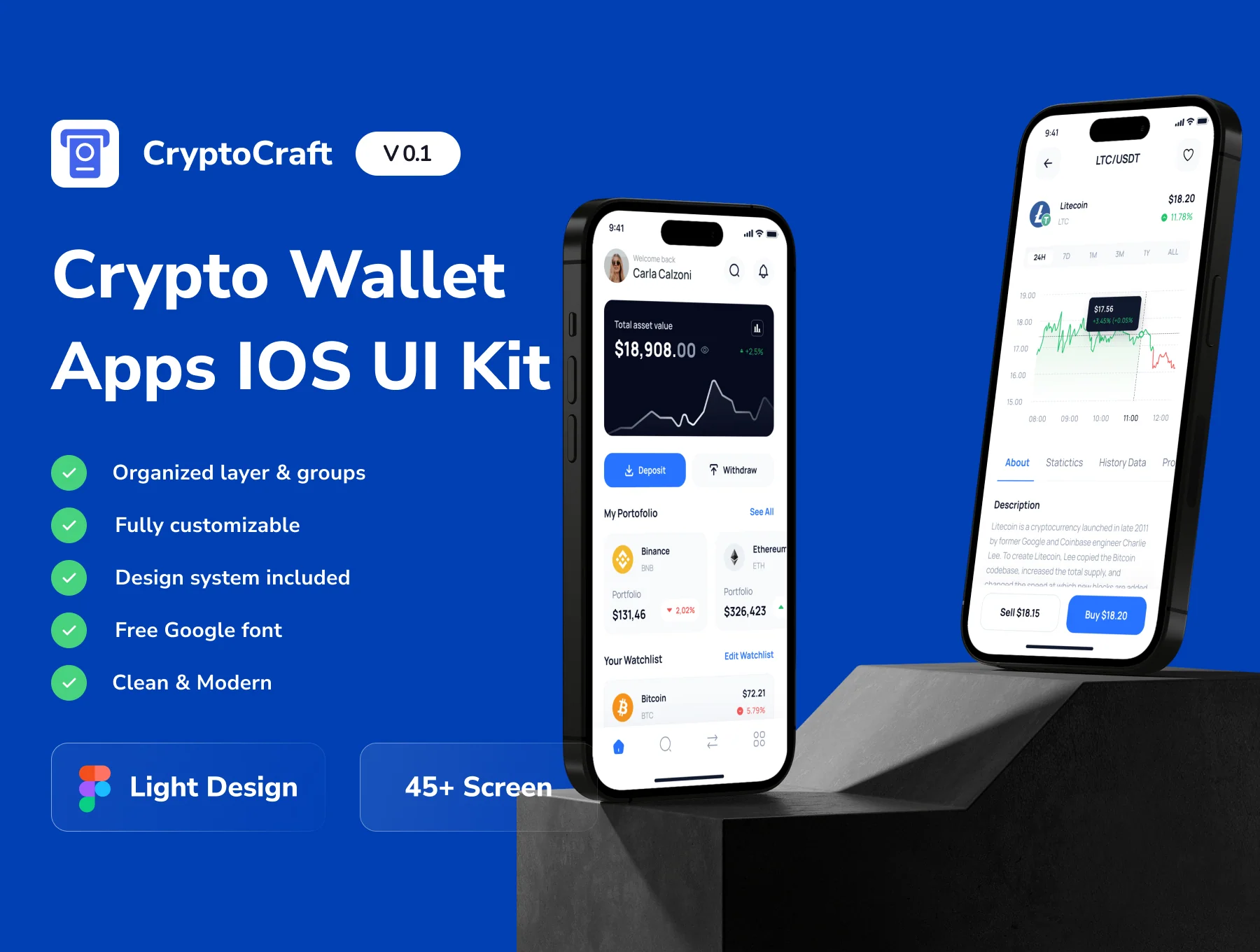 CryptoCraft - Crypto Wallet Mobile App IOS UI Kit