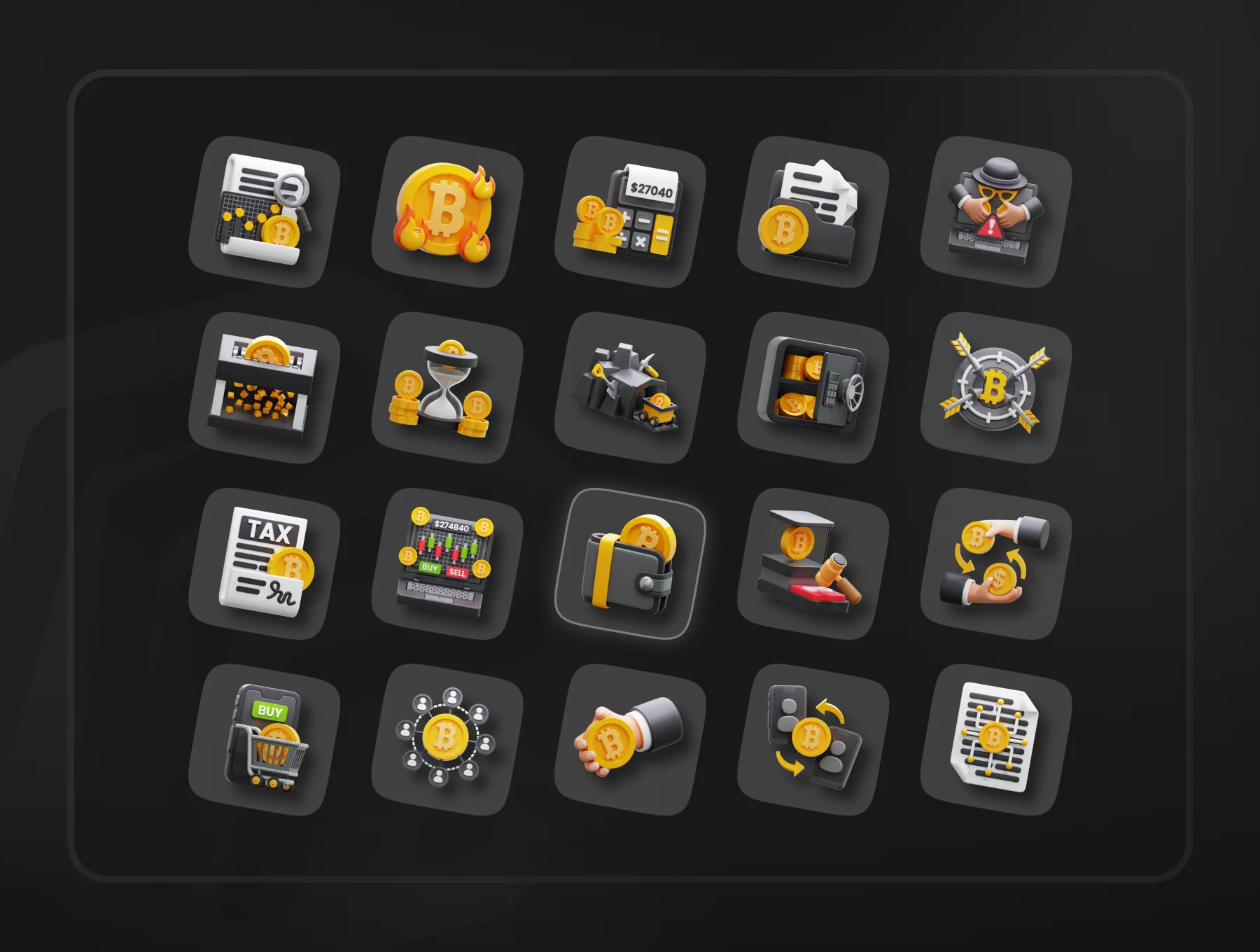 Cryptocurrency 3D Icon Set 2